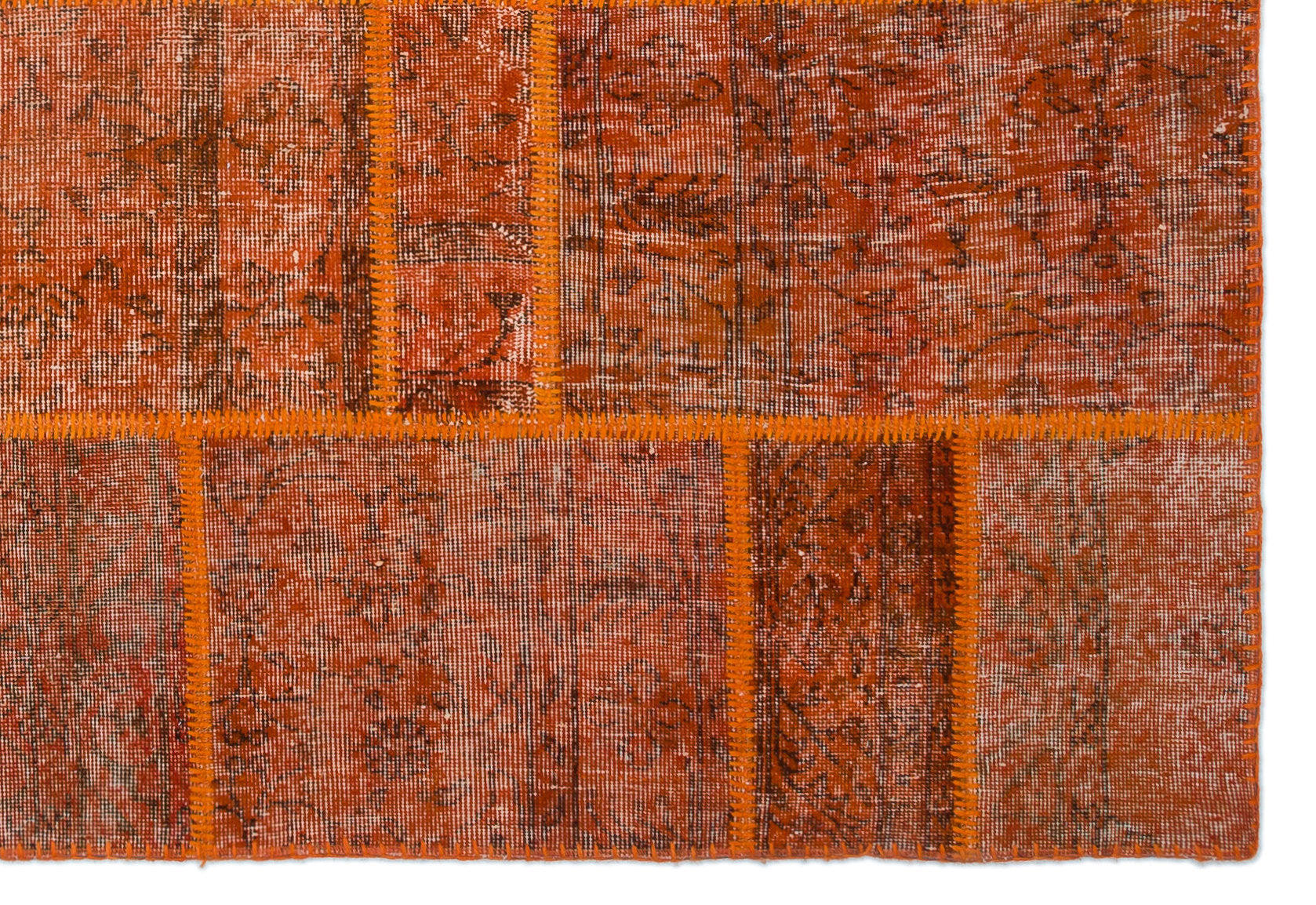Iskece 25028 Orange Vintage Wool Handmade Area Rug 5'3" x 7'7"