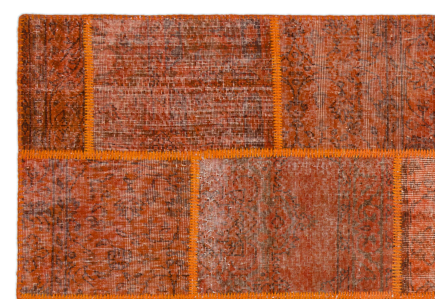 Iskece 25028 Orange Vintage Wool Handmade Area Rug 5'3" x 7'7"