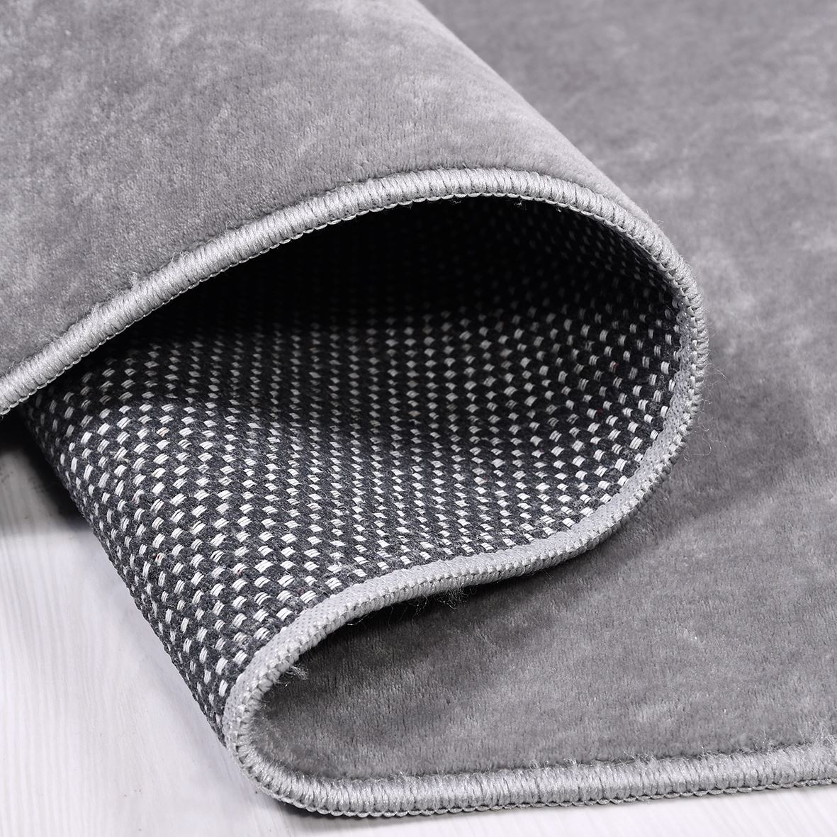 Natural Latex Area Rug – Modern Grey 9 mm Pile Non Slip Floor Covering