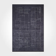 Black Striped Area Rug – Washable Non Slip Chenille Cotton Carpet With Flatweave Design