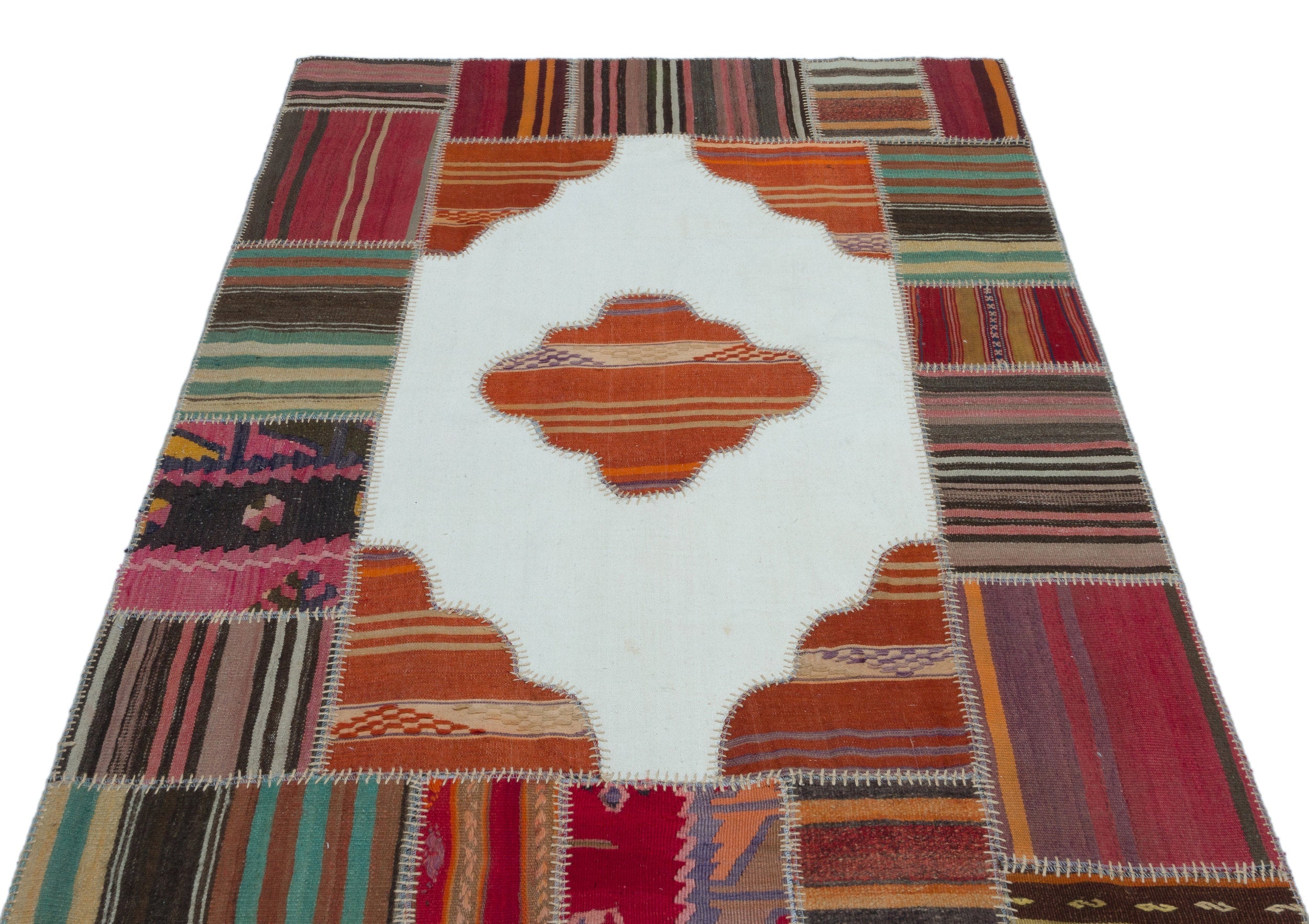 Teselya Beige Vintage Wool Handmade Area Rug 4'3" x 6'5"