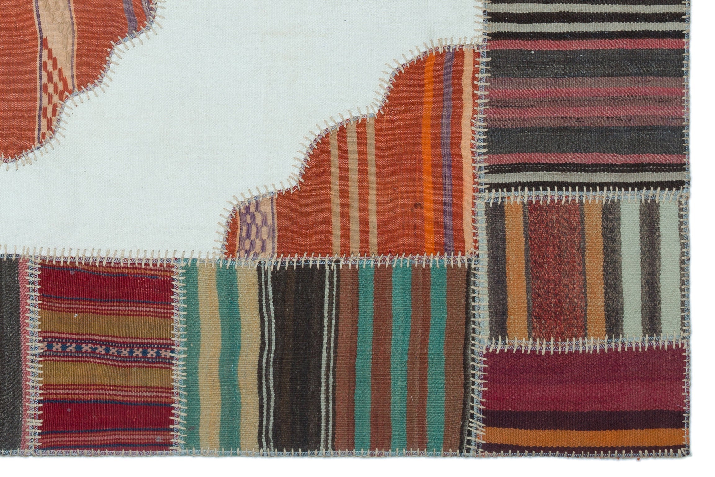Teselya Beige Vintage Wool Handmade Area Rug 4'3" x 6'5"