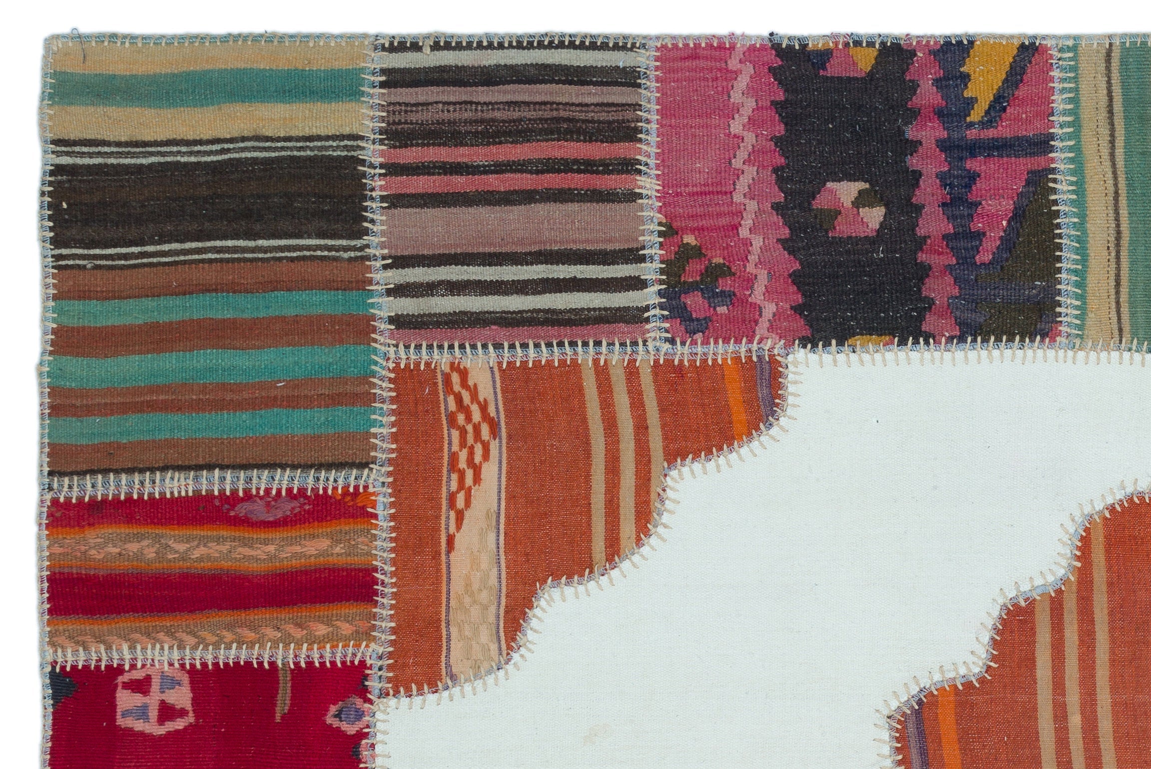 Teselya Beige Vintage Wool Handmade Area Rug 4'3" x 6'5"