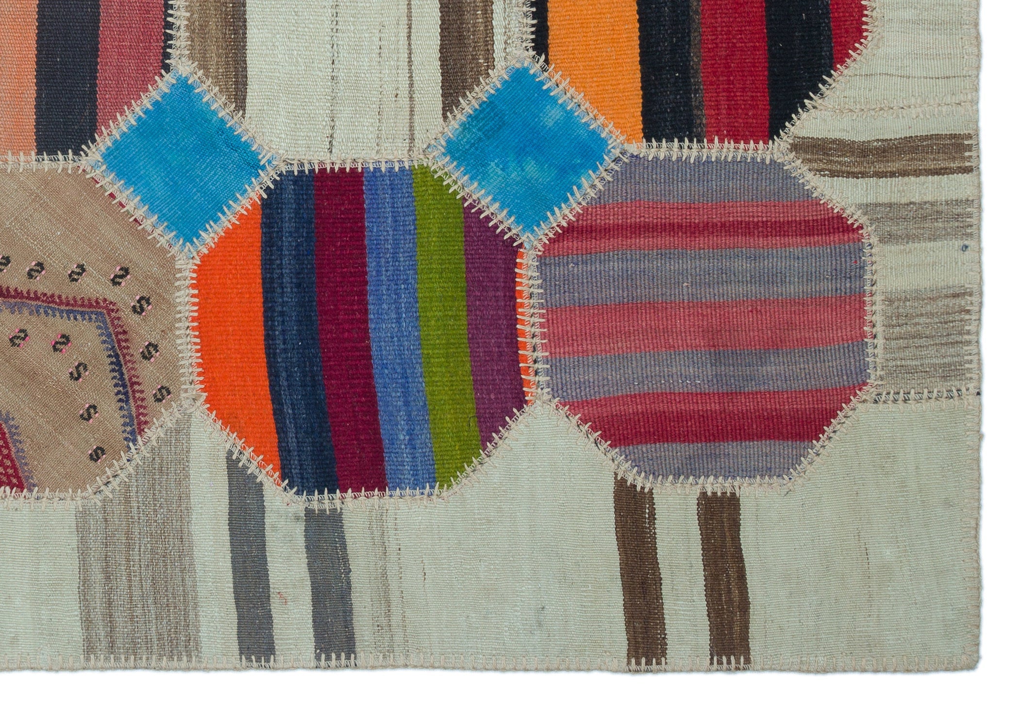 Teselya 25121 Beige Vintage Wool Handmade Area Rug 3'11" x 5'9"
