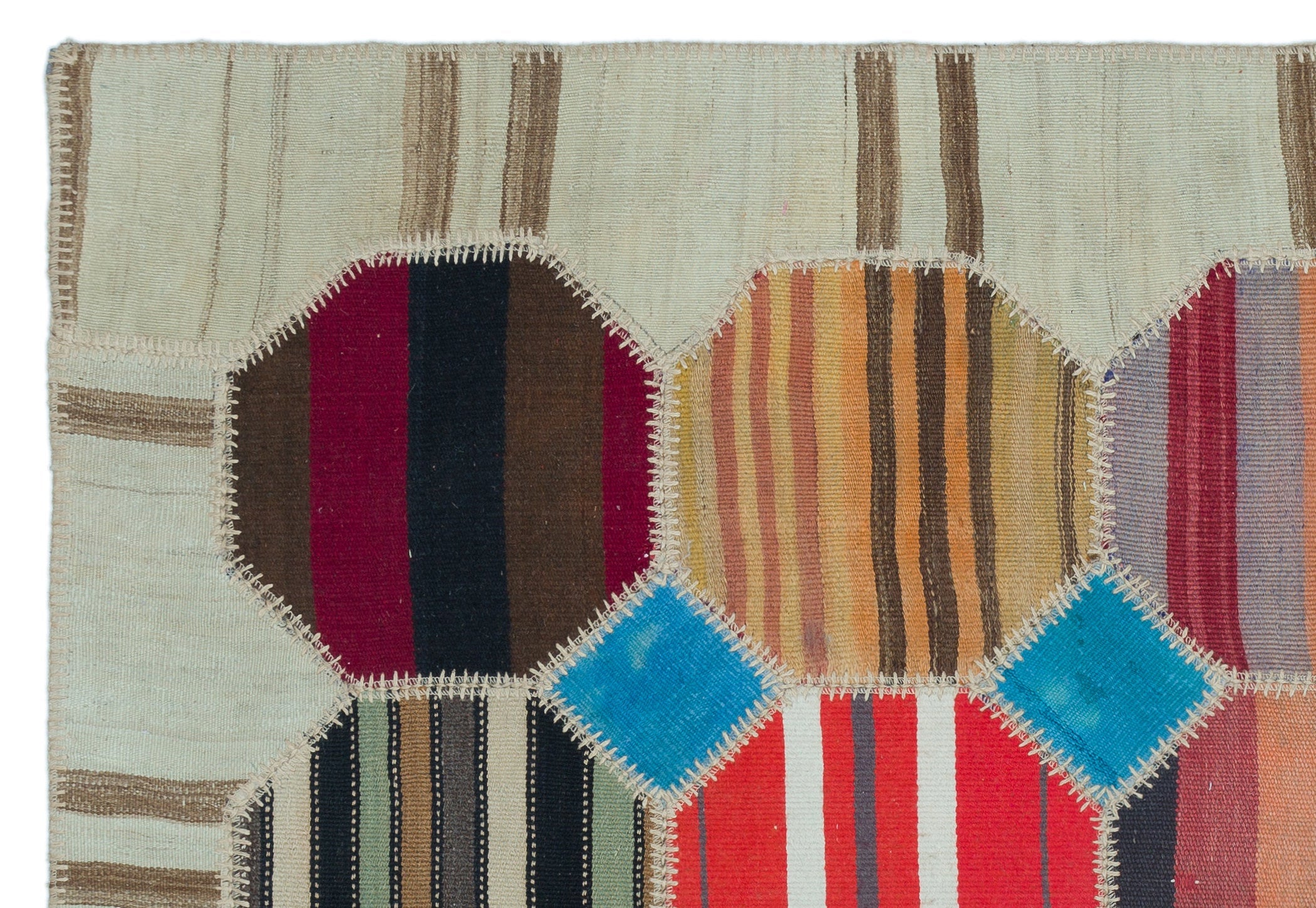Teselya 25121 Beige Vintage Wool Handmade Area Rug 3'11" x 5'9"