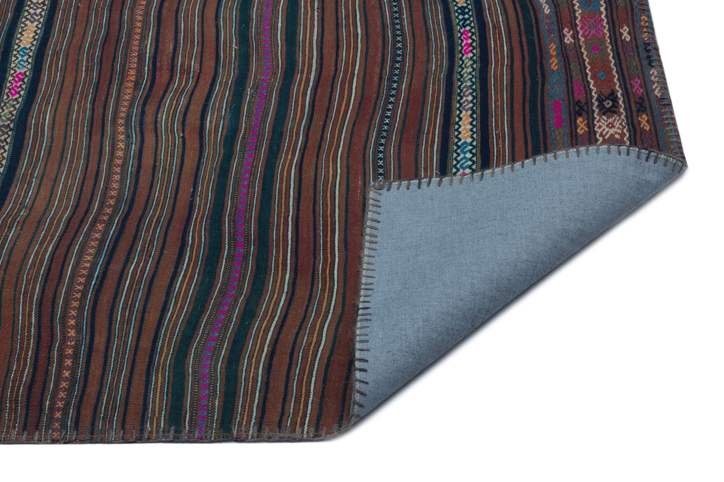 Teselya Brown Vintage Wool Handmade Area Rug 3'11" x 6'5"