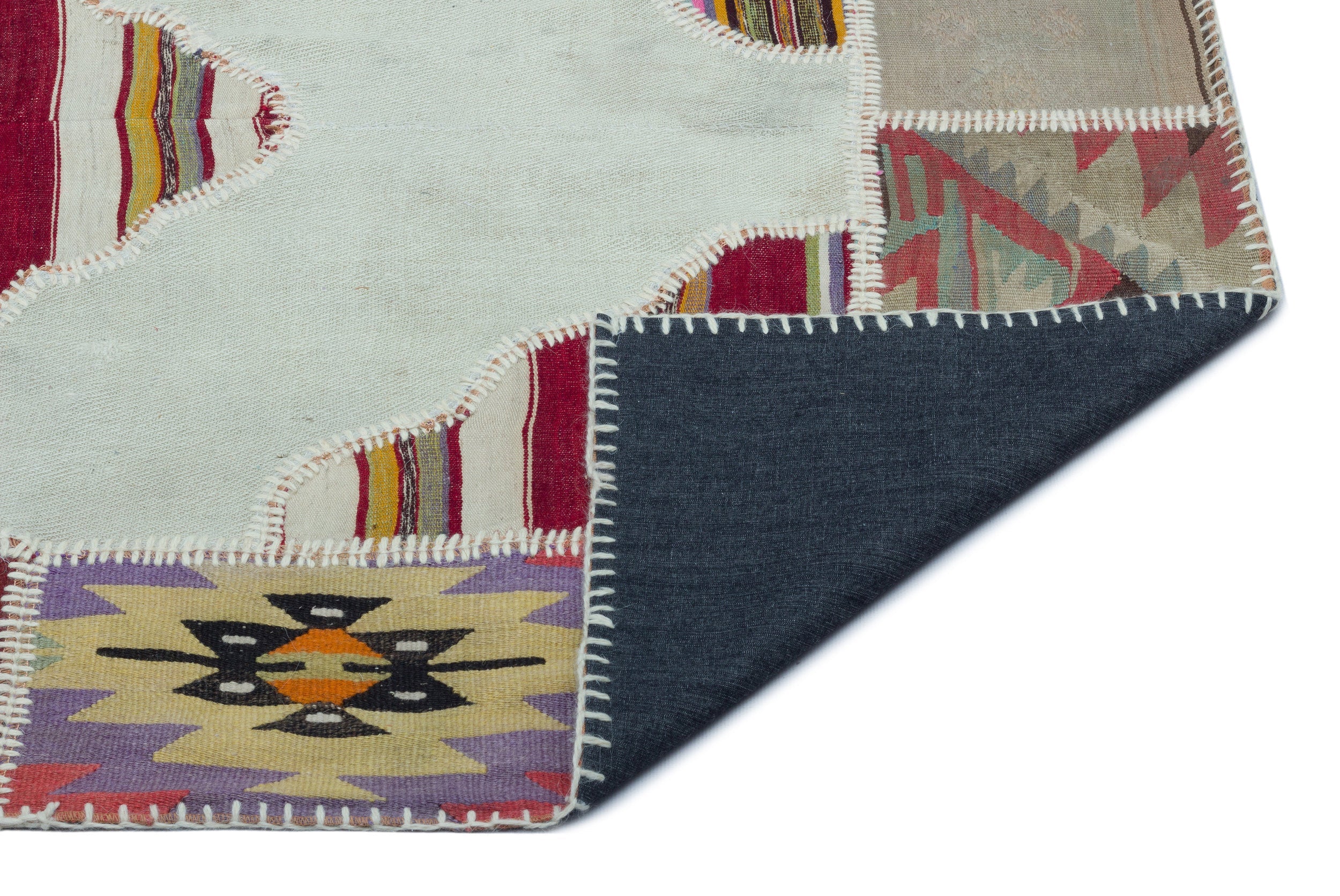 Teselya Beige Vintage Wool Handmade Area Rug 4'1" x 5'11"