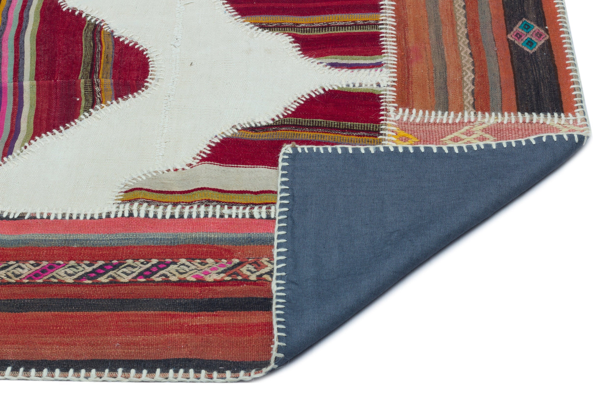 Teselya 25158 Multy Vintage Wool Handmade Area Rug 3'11" x 5'9"