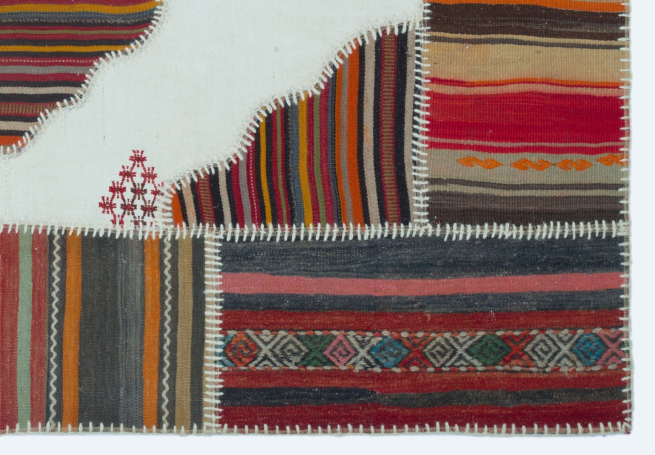 Teselya Beige Vintage Wool Handmade Area Rug 4'2" x 6'0"