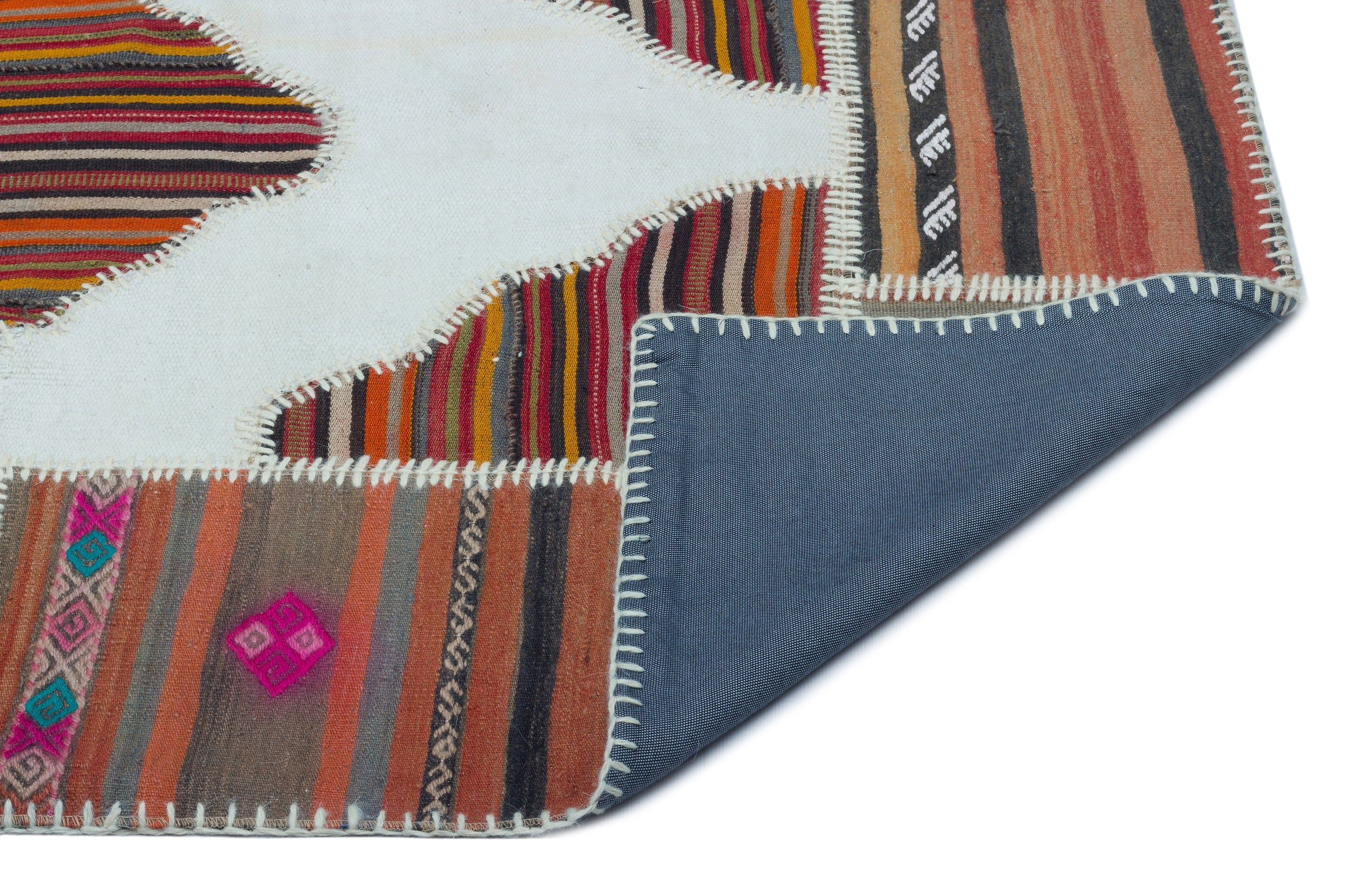 Teselya Beige Vintage Wool Handmade Area Rug 4'2" x 5'10"