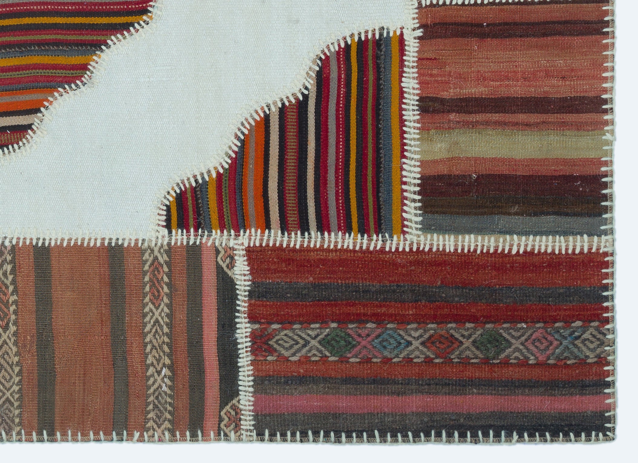 Teselya Beige Vintage Wool Handmade Area Rug 4'2" x 5'10"