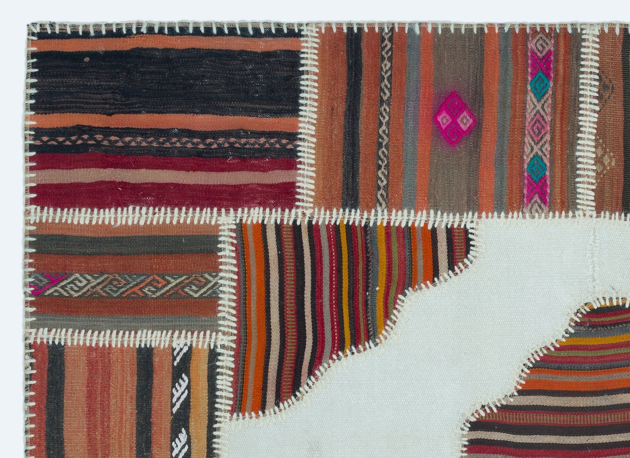 Teselya Beige Vintage Wool Handmade Area Rug 4'2" x 5'10"