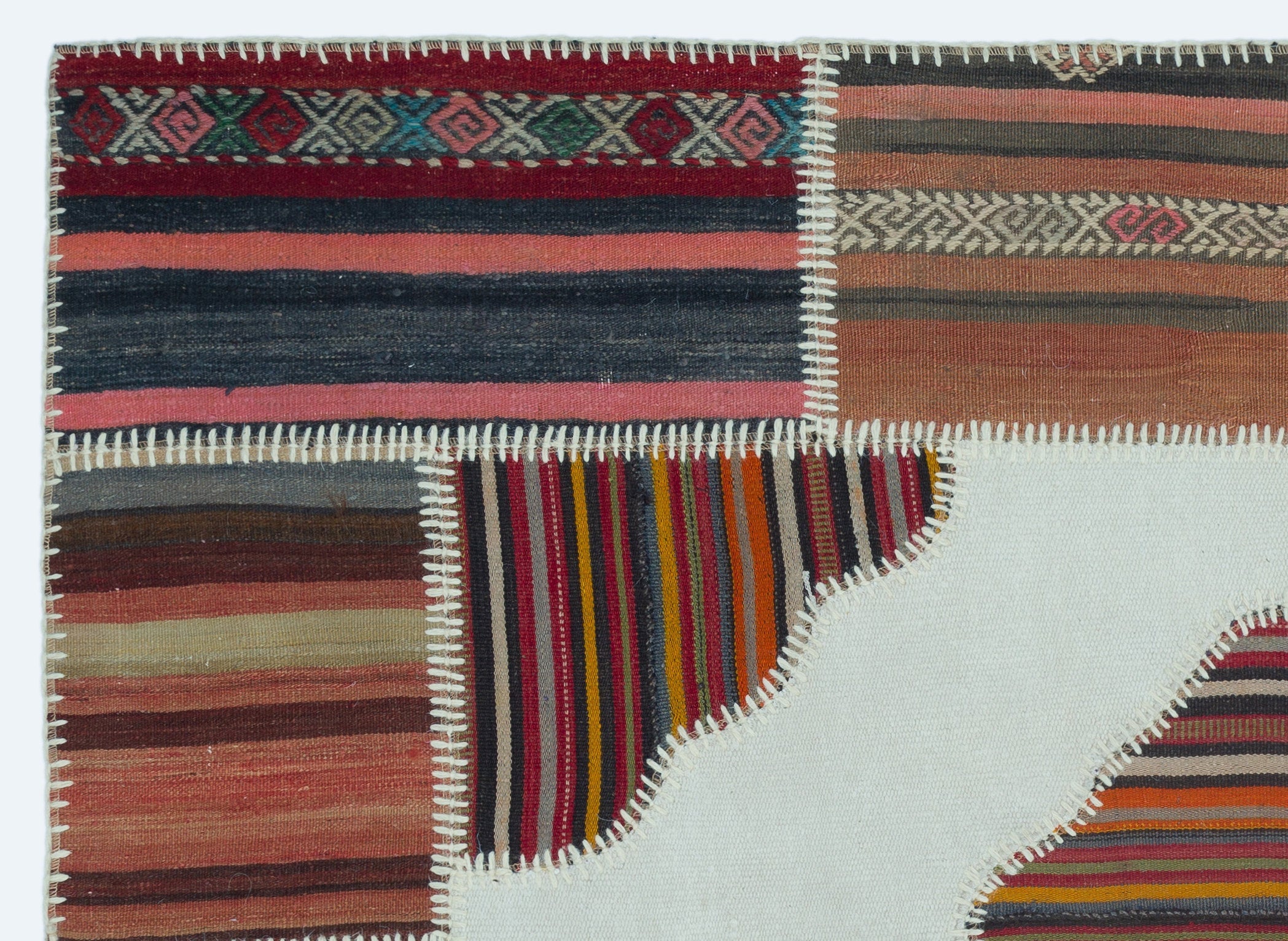 Teselya Beige Vintage Wool Handmade Area Rug 4'3" x 5'11"