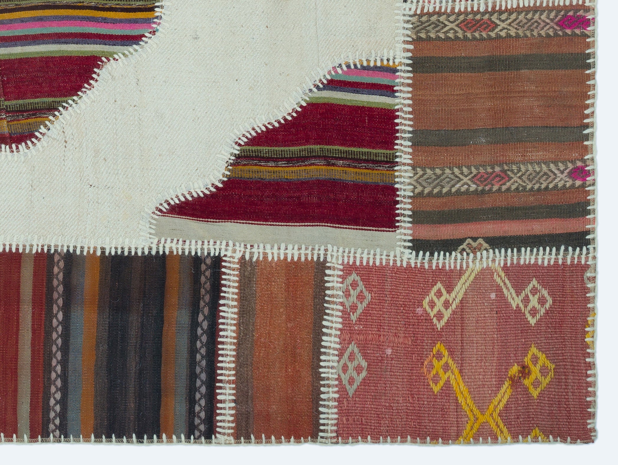 Teselya Beige Vintage Wool Handmade Area Rug 4'4" x 5'10"
