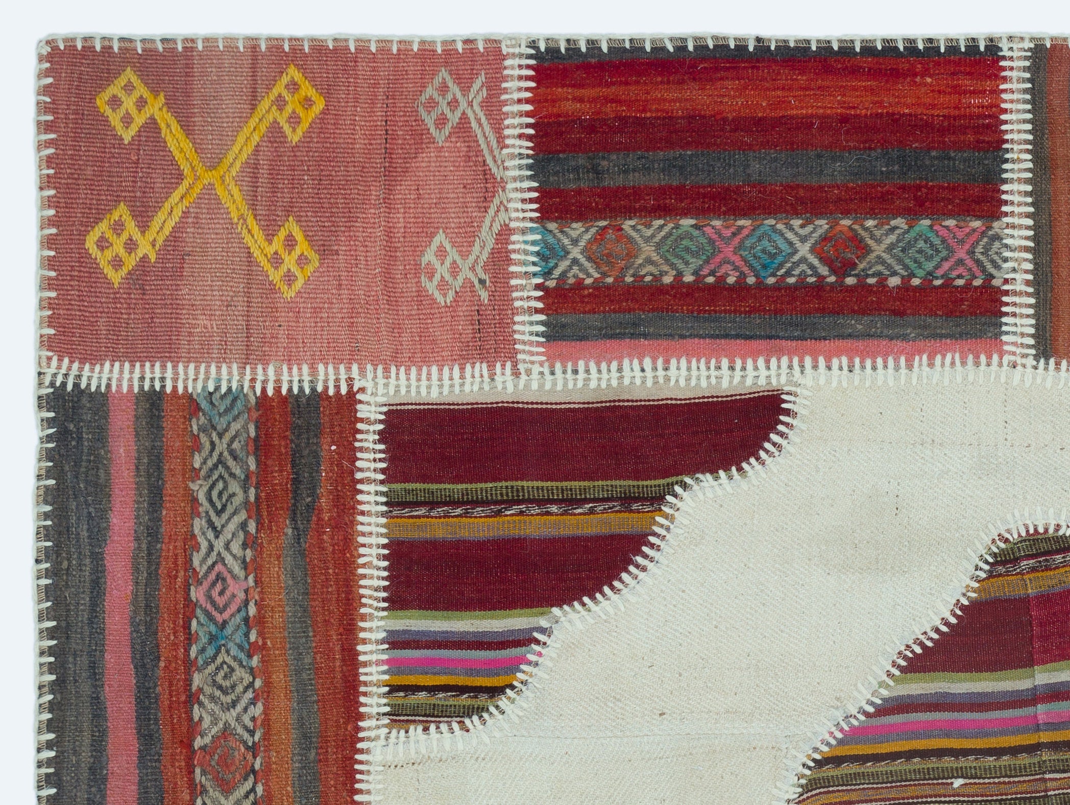 Teselya Beige Vintage Wool Handmade Area Rug 4'4" x 5'10"
