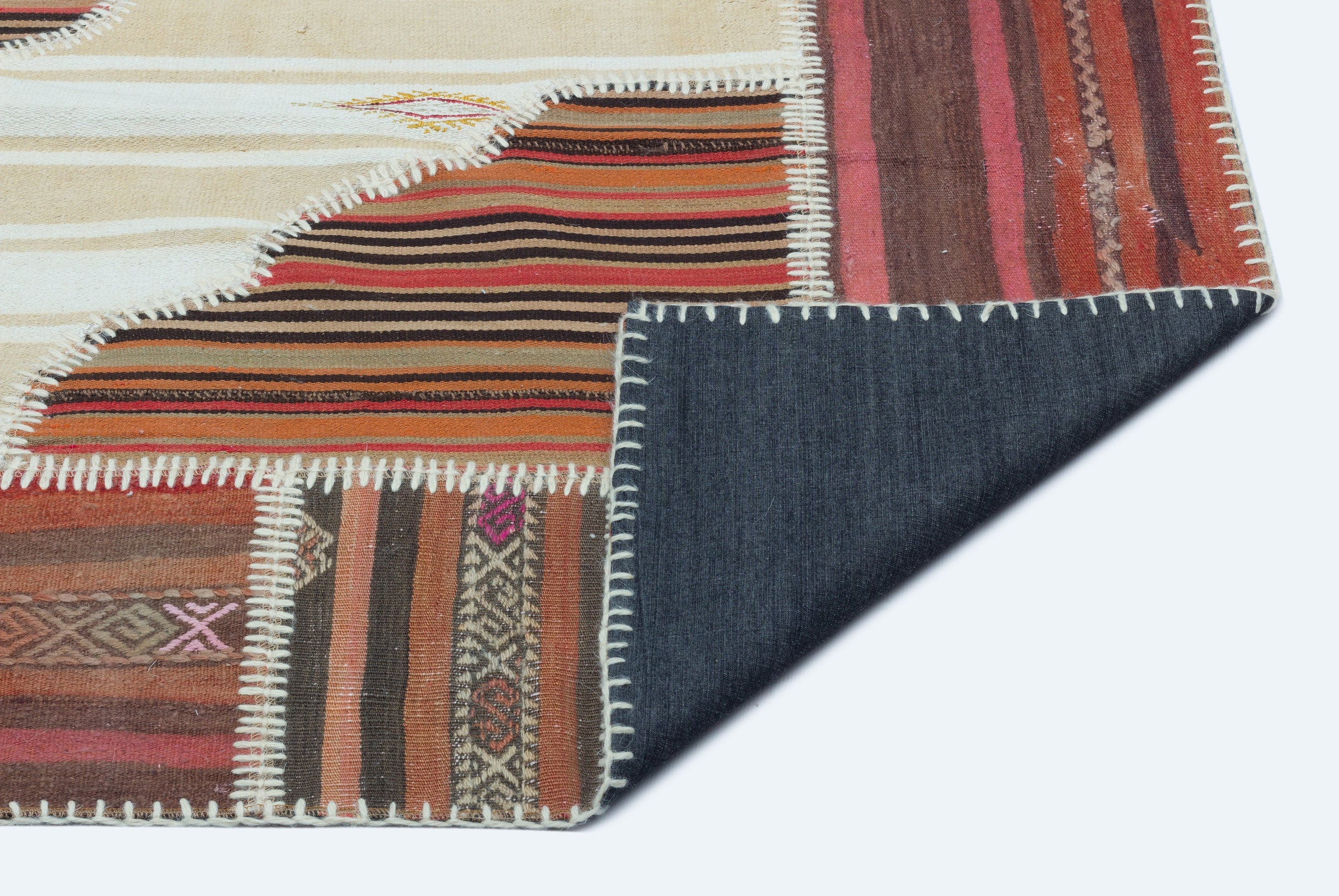 Teselya Beige Vintage Wool Handmade Area Rug 5'3" x 7'6"