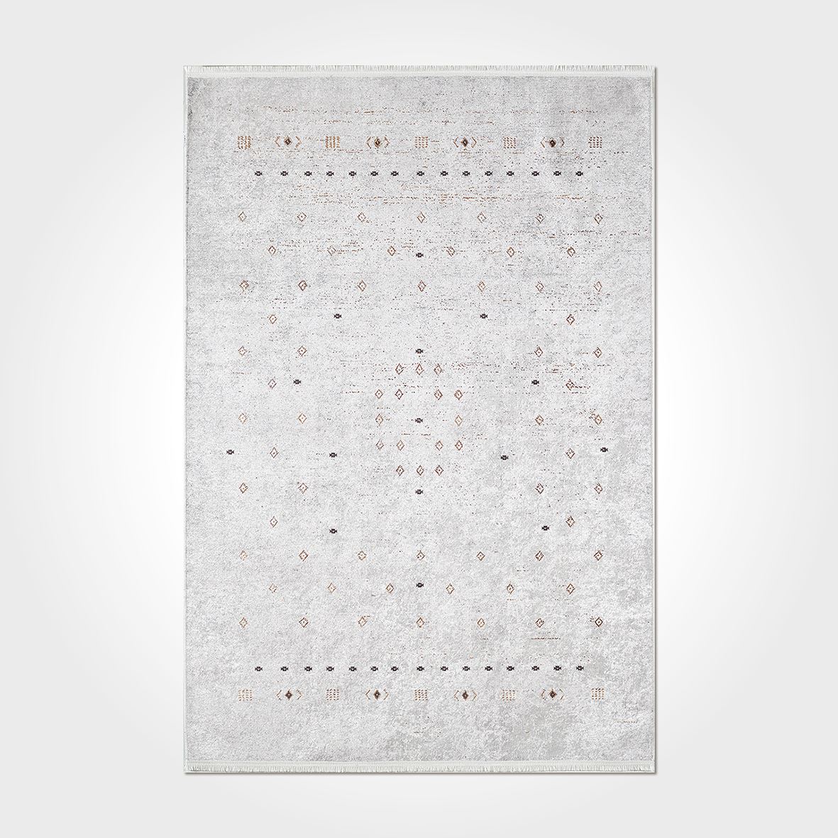 Modern Chenille Area Rug - Washable Non Slip Cotton Polyester Carpet Grey