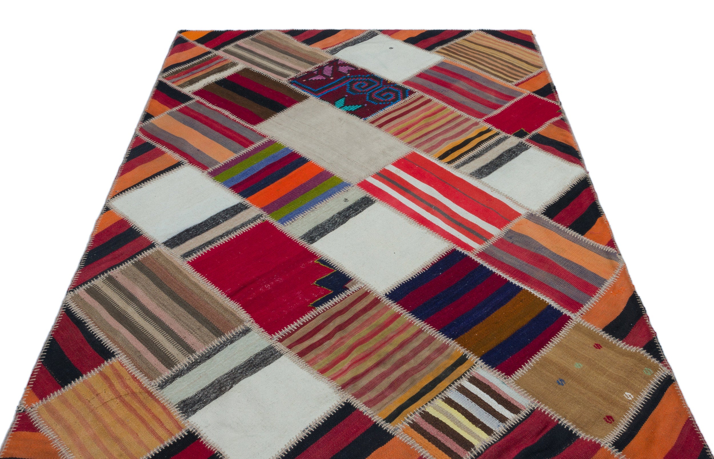 Teselya Beige Vintage Wool Handmade Area Rug 5'1" x 7'7"