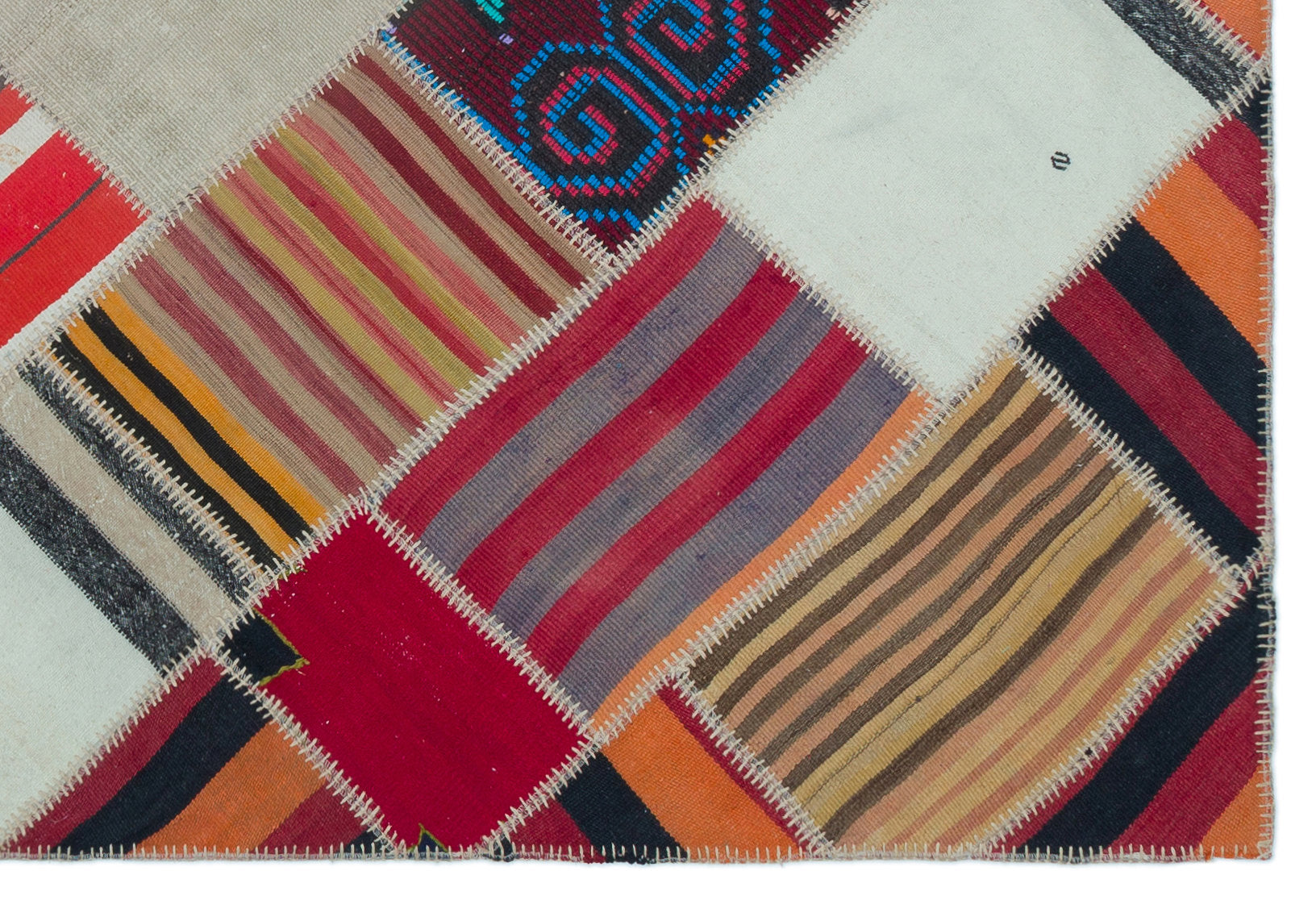 Teselya Beige Vintage Wool Handmade Area Rug 5'1" x 7'7"