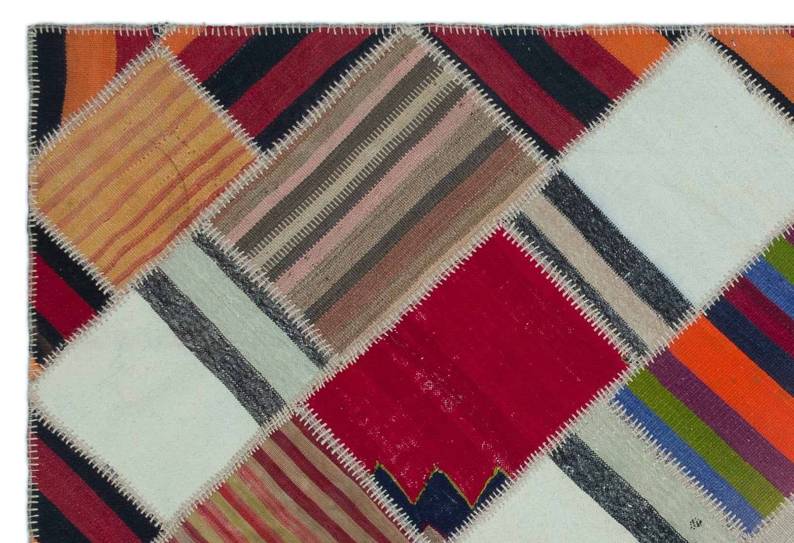 Teselya Beige Vintage Wool Handmade Area Rug 5'1" x 7'7"