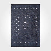 Modern Chenille Area Rug - Washable Non Slip Black Cotton Polyester Carpet