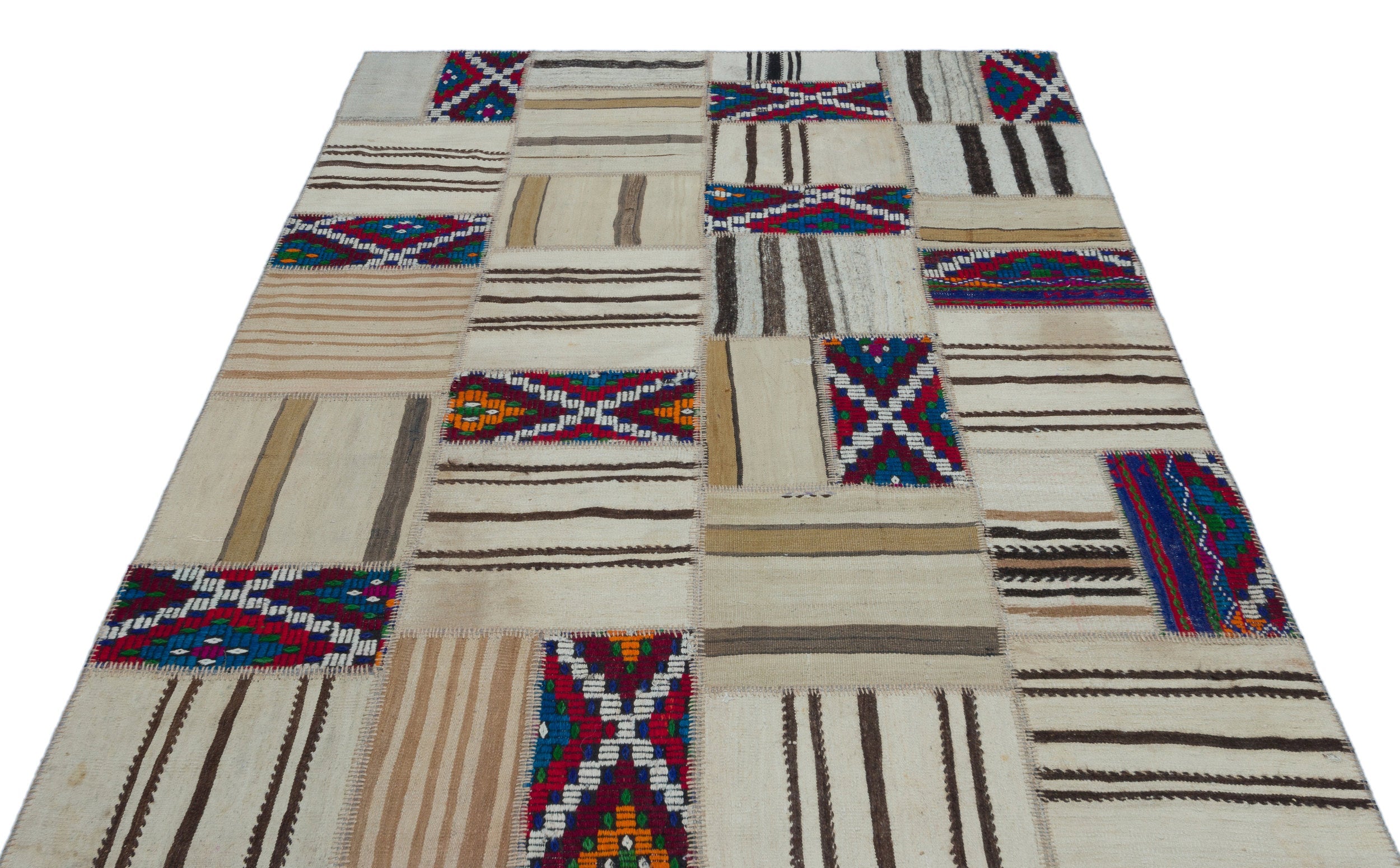 Teselya 25280 Beige Vintage Wool Handmade Area Rug 5'3" x 7'7"