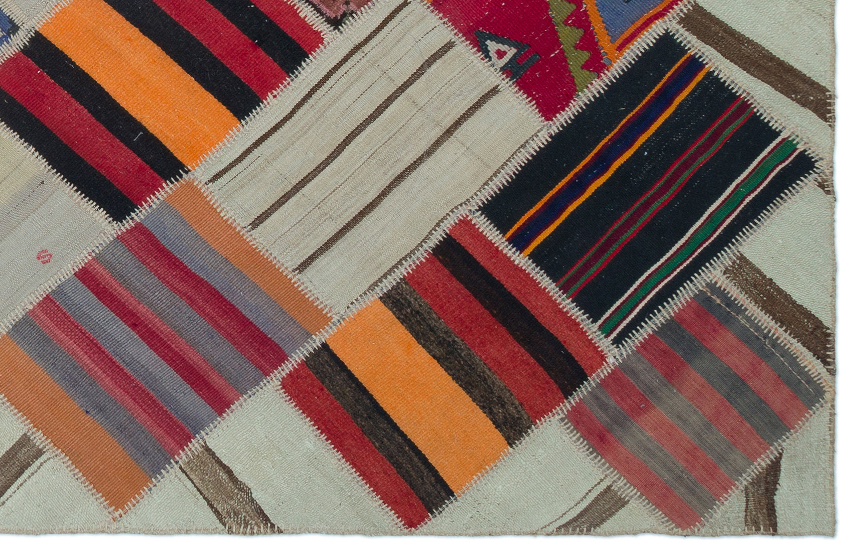 Teselya Beige Vintage Wool Handmade Area Rug 5'1" x 7'10"