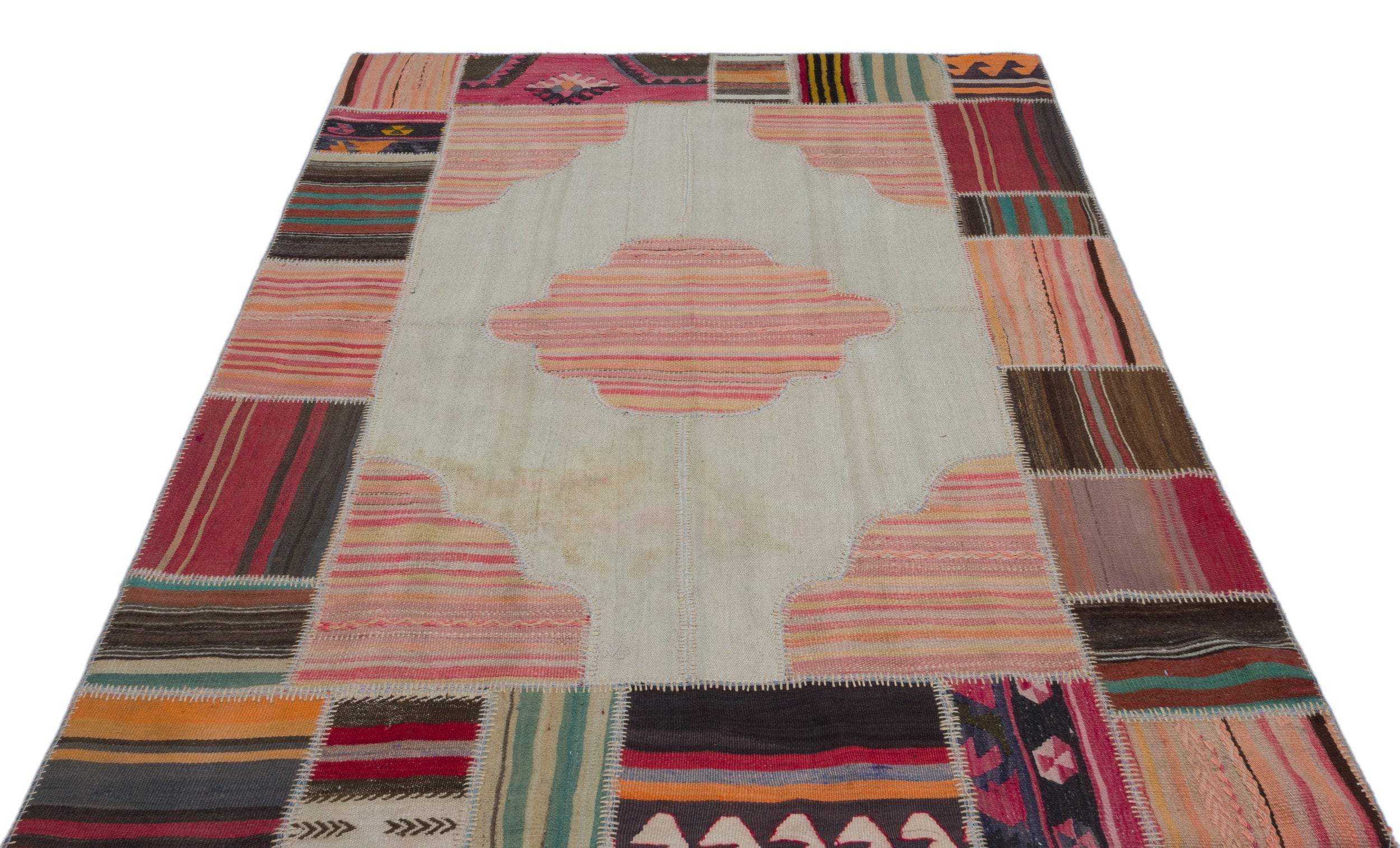 Teselya 25284 Beige Vintage Wool Handmade Area Rug 5'3" x 7'5"