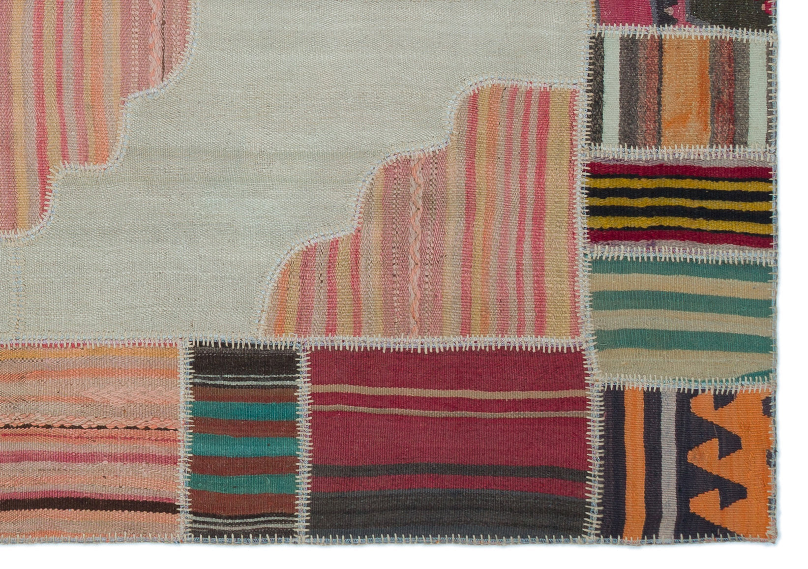 Teselya 25284 Beige Vintage Wool Handmade Area Rug 5'3" x 7'5"