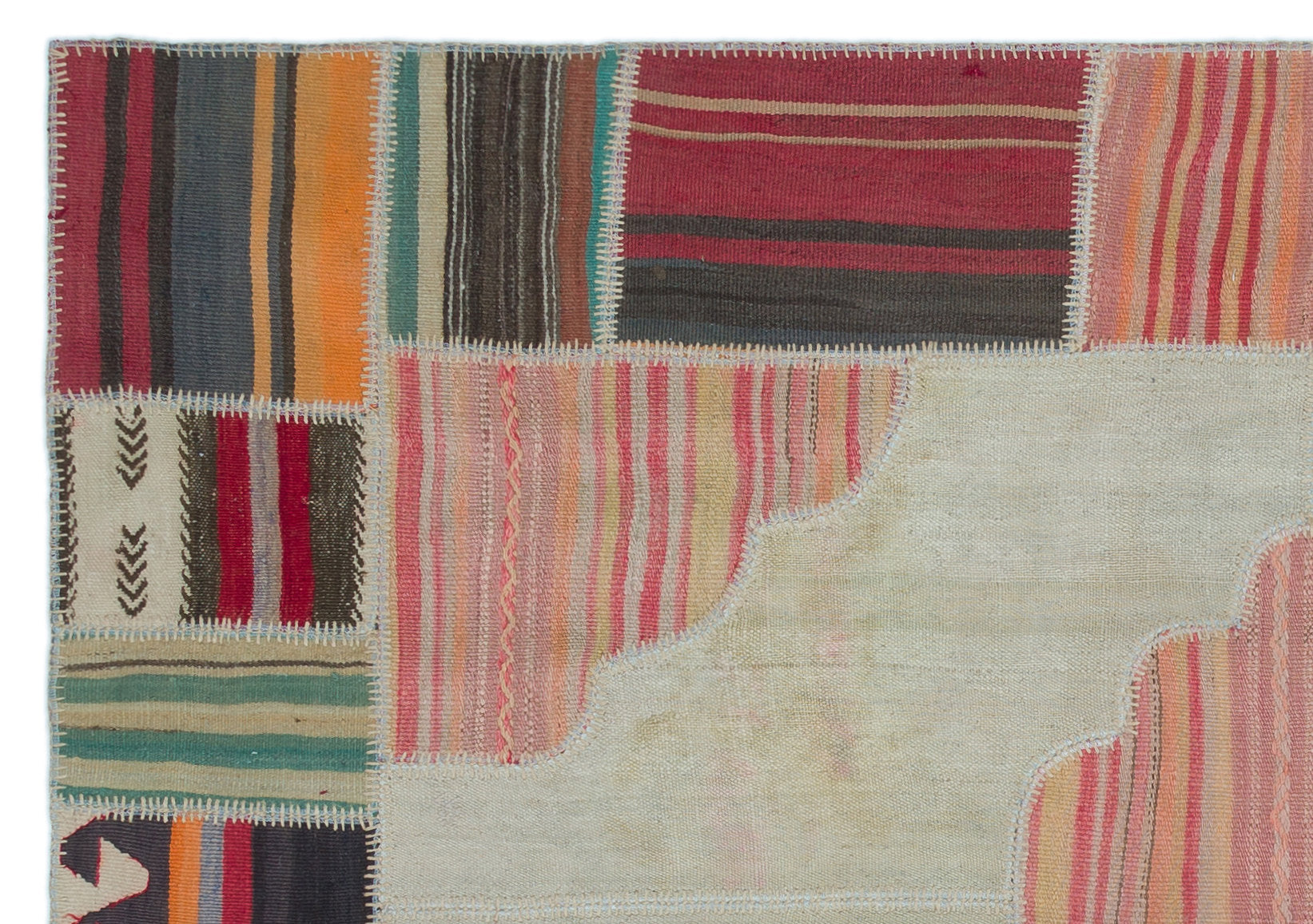 Teselya 25284 Beige Vintage Wool Handmade Area Rug 5'3" x 7'5"