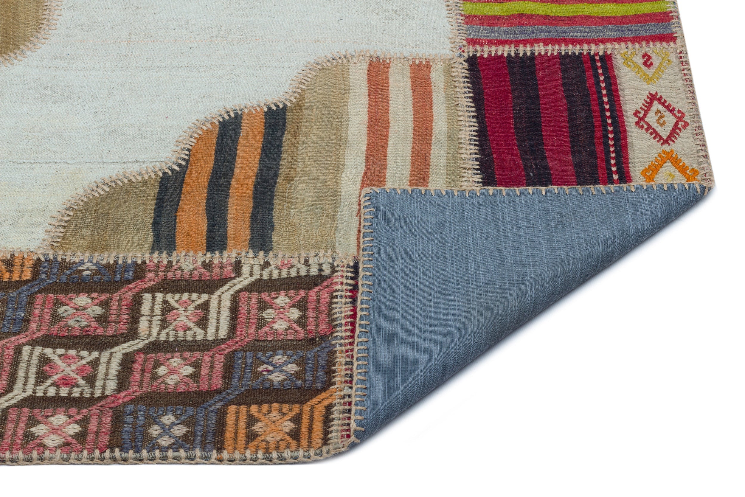 Teselya Beige Vintage Wool Handmade Area Rug 5'3" x 7'5"