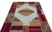 Teselya Beige Vintage Wool Handmade Area Rug 5'3" x 7'5"