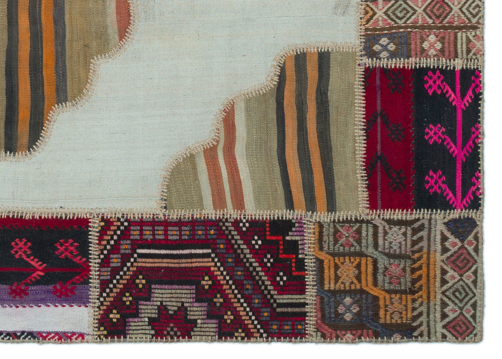 Teselya Beige Vintage Wool Handmade Area Rug 5'3" x 7'5"