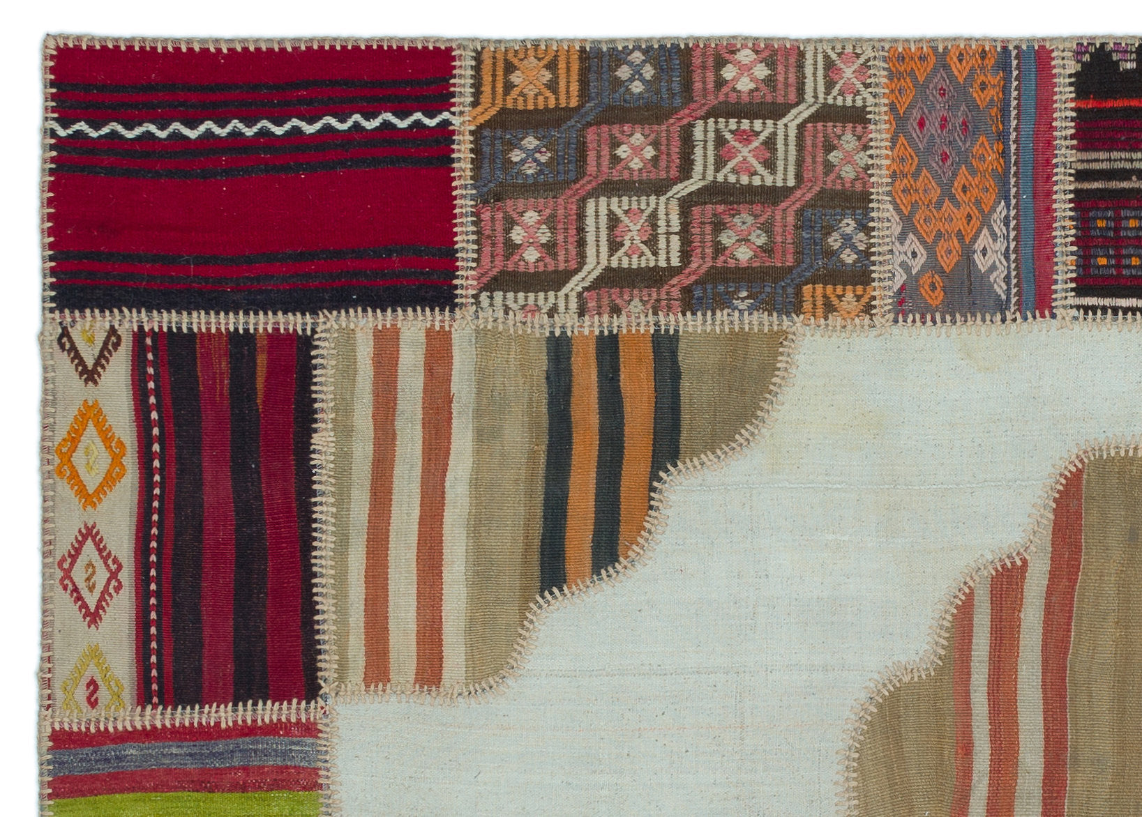 Teselya Beige Vintage Wool Handmade Area Rug 5'3" x 7'5"
