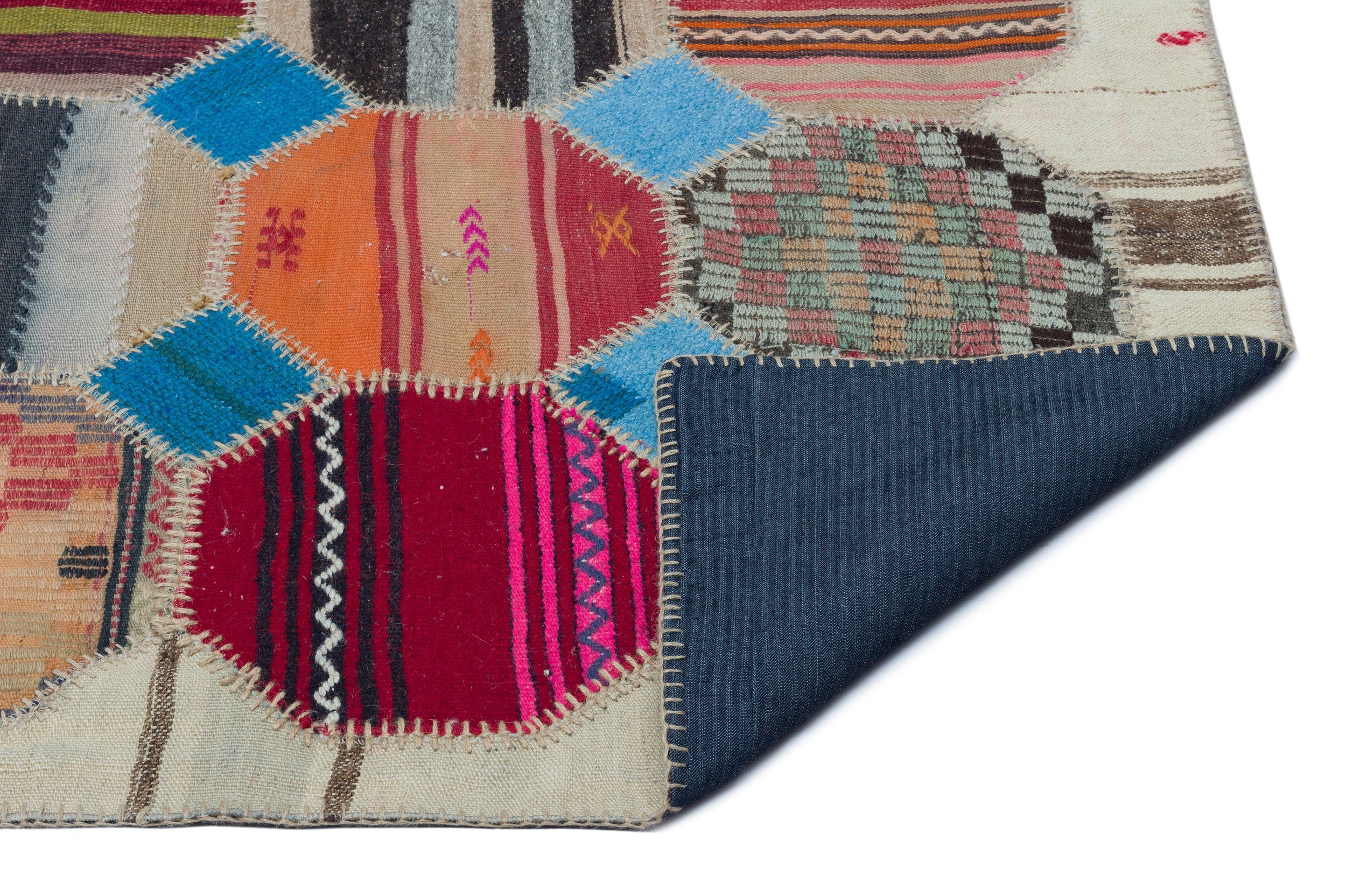 Teselya Beige Vintage Wool Handmade Area Rug 5'4" x 7'7"