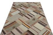 Teselya Beige Vintage Wool Handmade Area Rug 4'10" x 7'9"