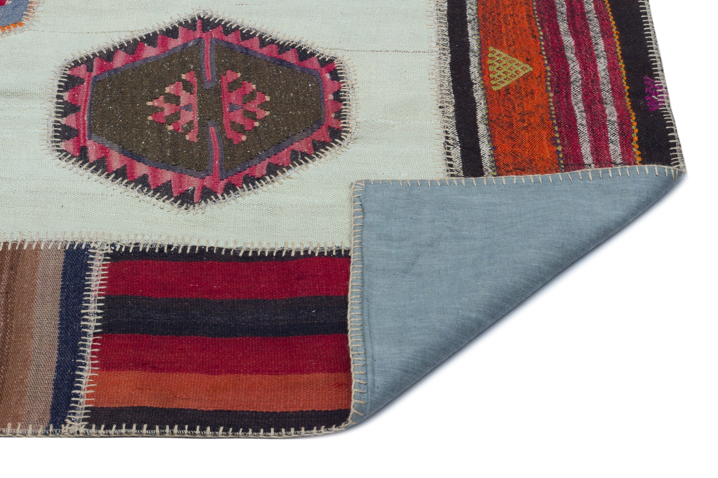 Teselya Beige Vintage Wool Handmade Area Rug 5'5" x 7'5"