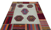 Teselya Beige Vintage Wool Handmade Area Rug 5'5" x 7'5"