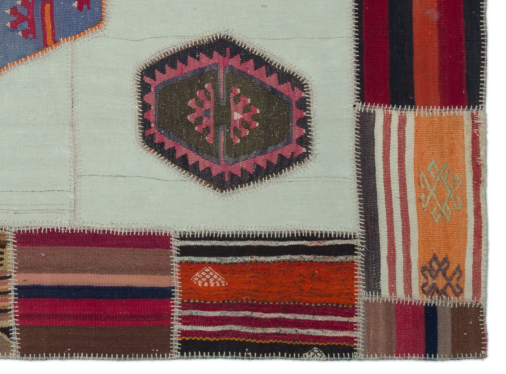 Teselya Beige Vintage Wool Handmade Area Rug 5'5" x 7'5"
