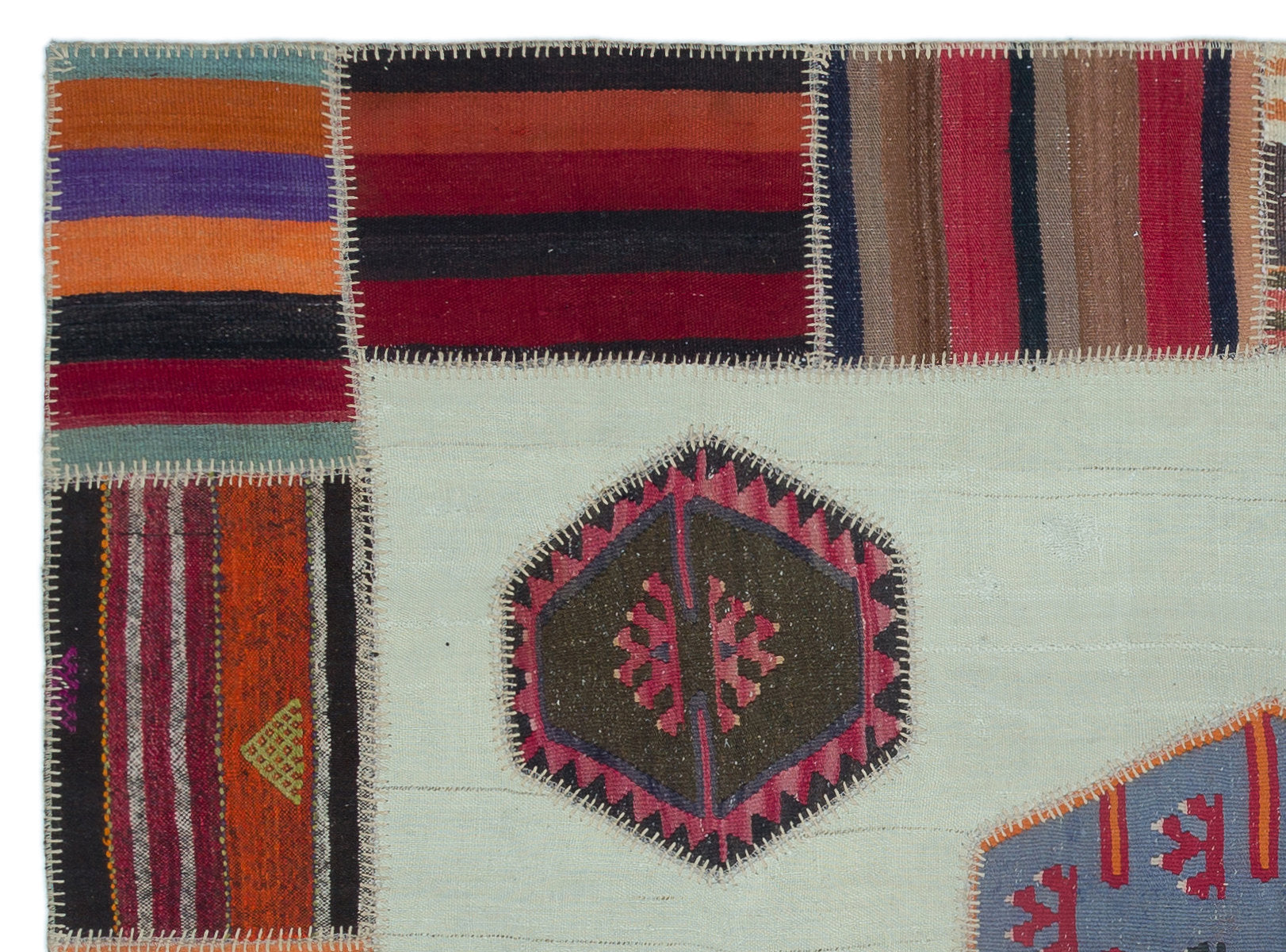 Teselya Beige Vintage Wool Handmade Area Rug 5'5" x 7'5"