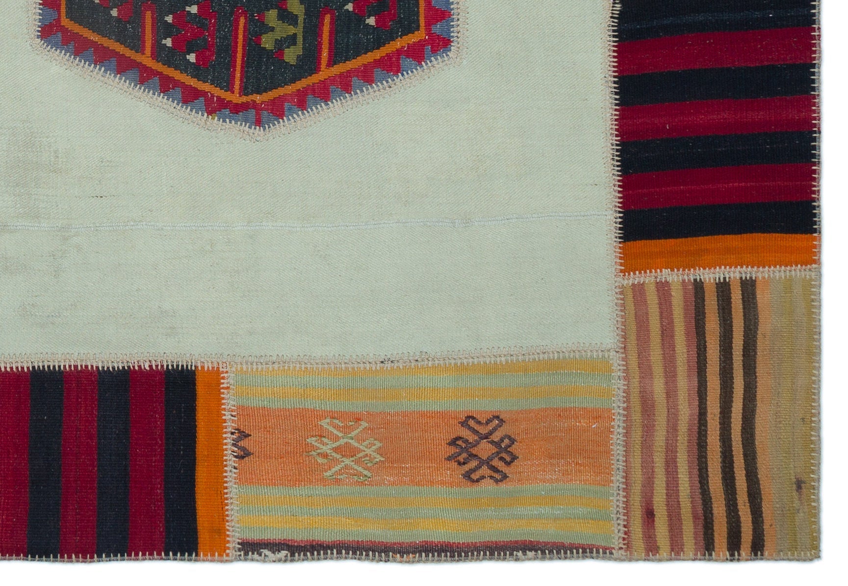 Teselya Beige Vintage Wool Handmade Area Rug 5'4" x 7'10"