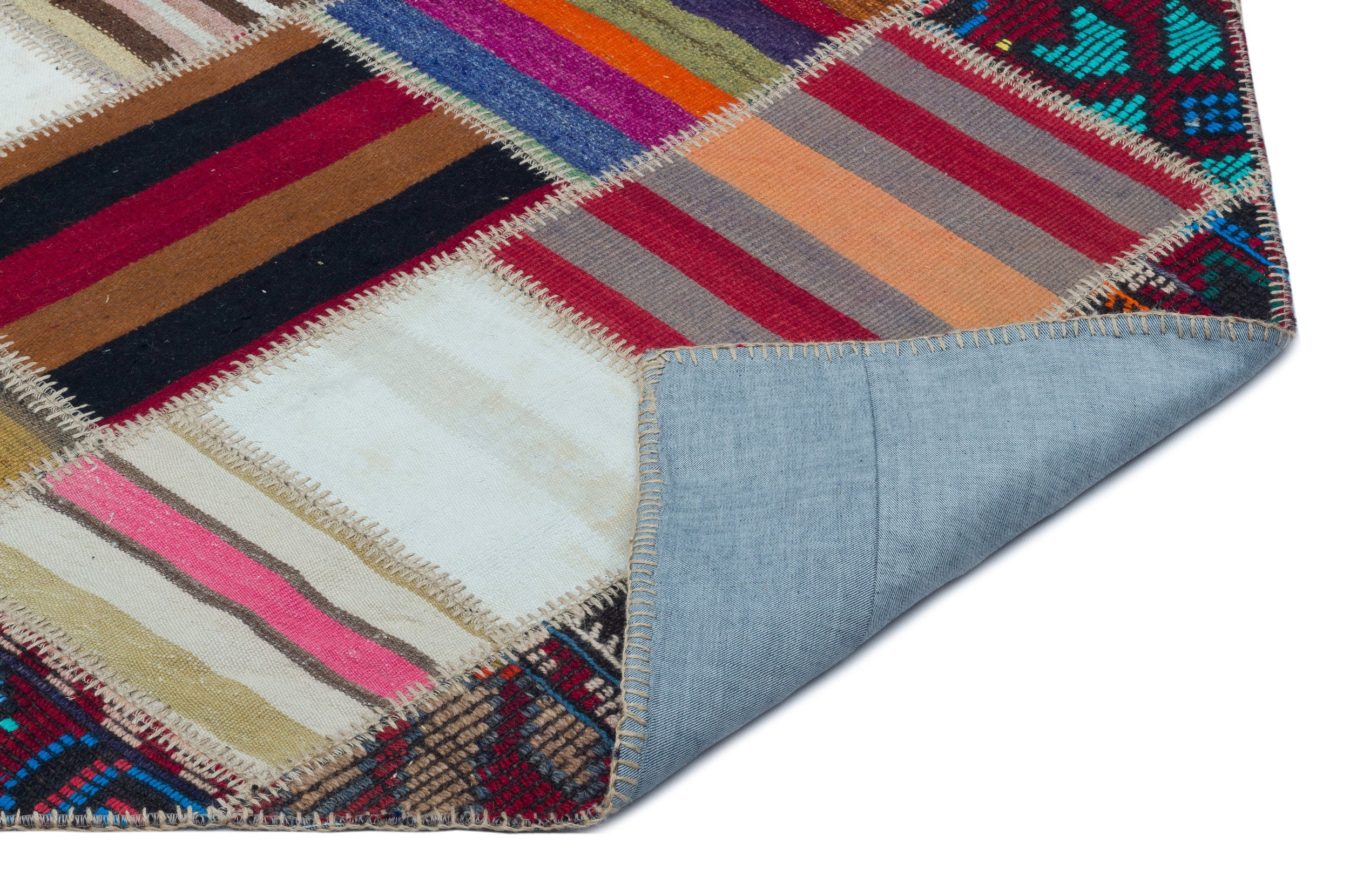 Teselya 25307 Patchwork Vintage Wool Handmade Area Rug 5'3" x 7'5"