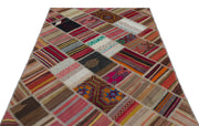 Teselya 25308 Red Vintage Wool Handmade Area Rug 5'2" x 7'8"