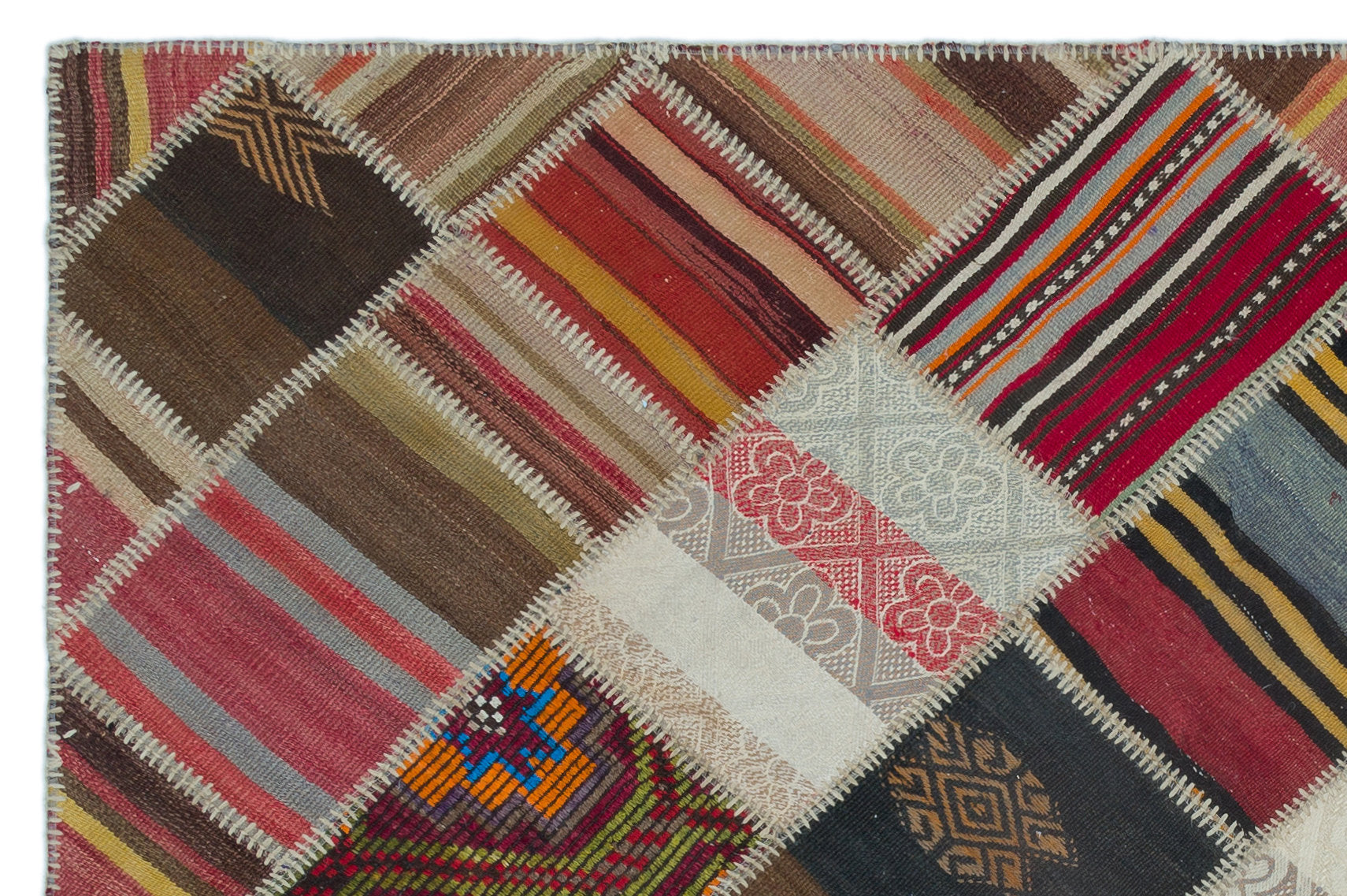 Teselya 25308 Red Vintage Wool Handmade Area Rug 5'2" x 7'8"