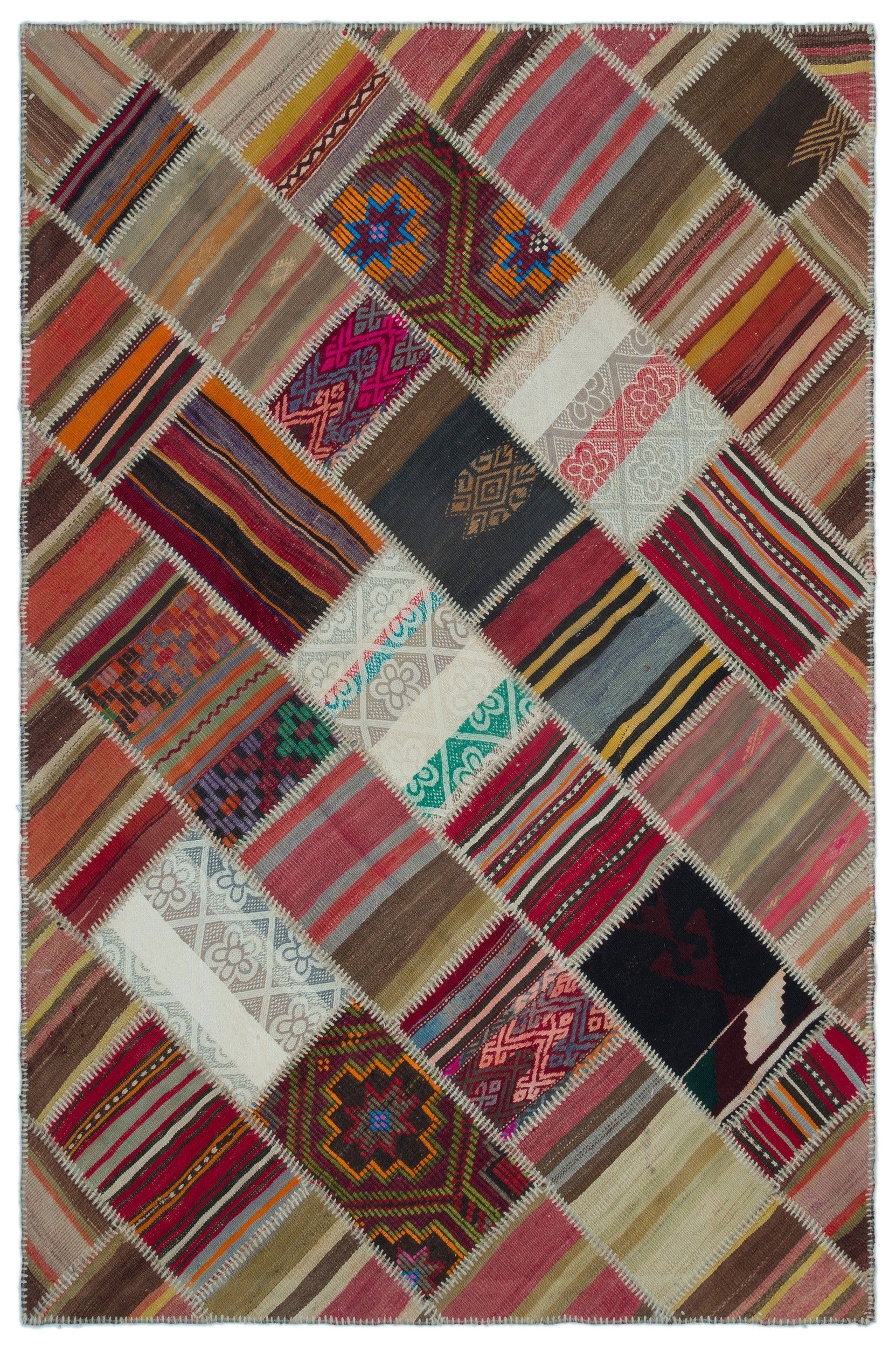 Teselya 25308 Red Vintage Wool Handmade Area Rug 5'2" x 7'8"