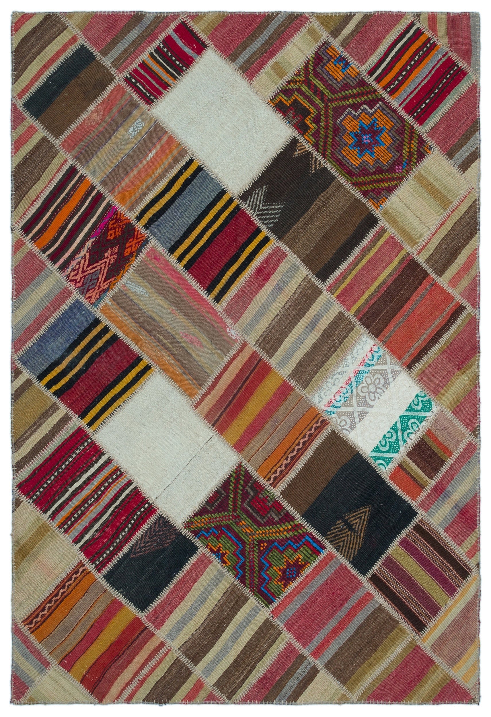 Teselya Red Vintage Wool Handmade Area Rug 5'2" x 7'6"