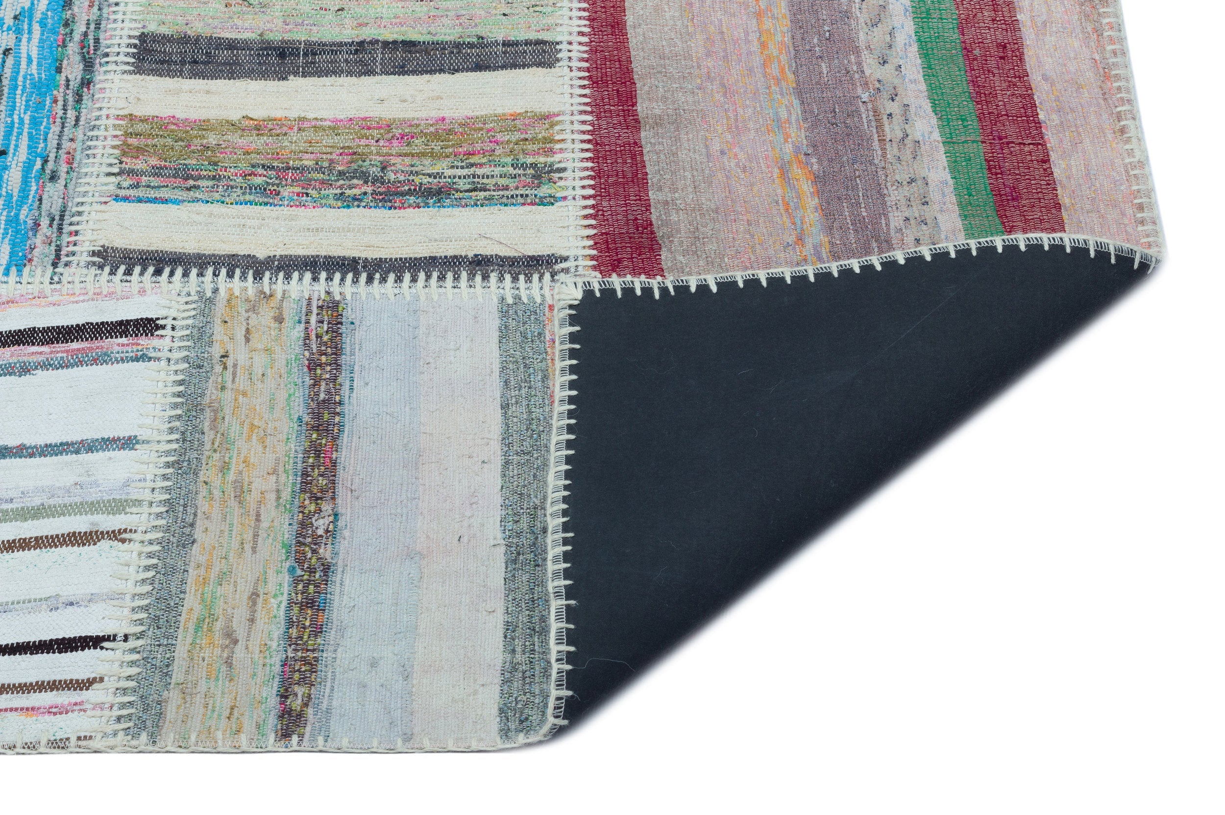 Teselya 25324 Beige Striped Wool Handmade Area Rug 5'2" x 7'3"