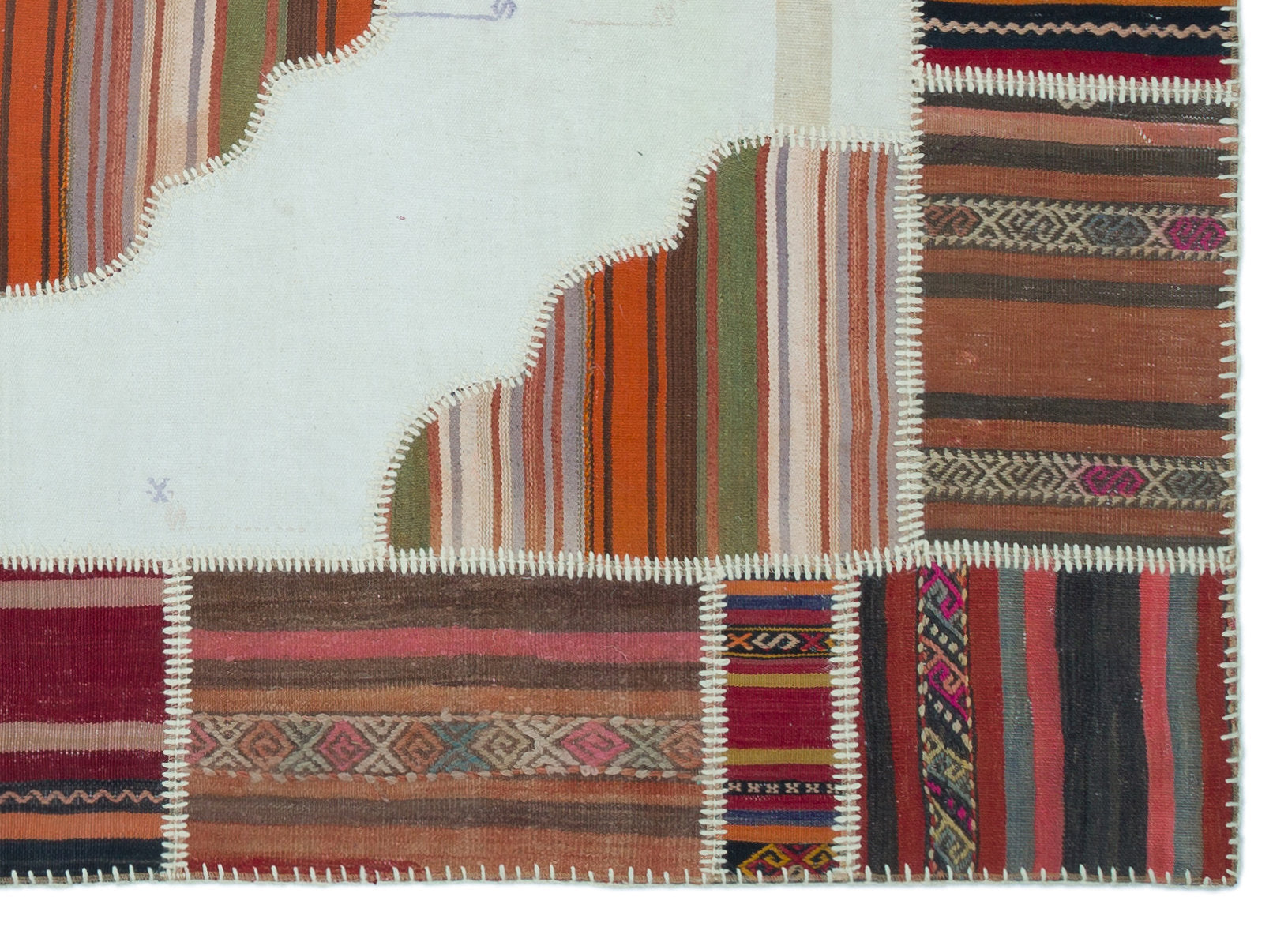 Teselya Beige Vintage Wool Handmade Area Rug 5'3" x 7'4"
