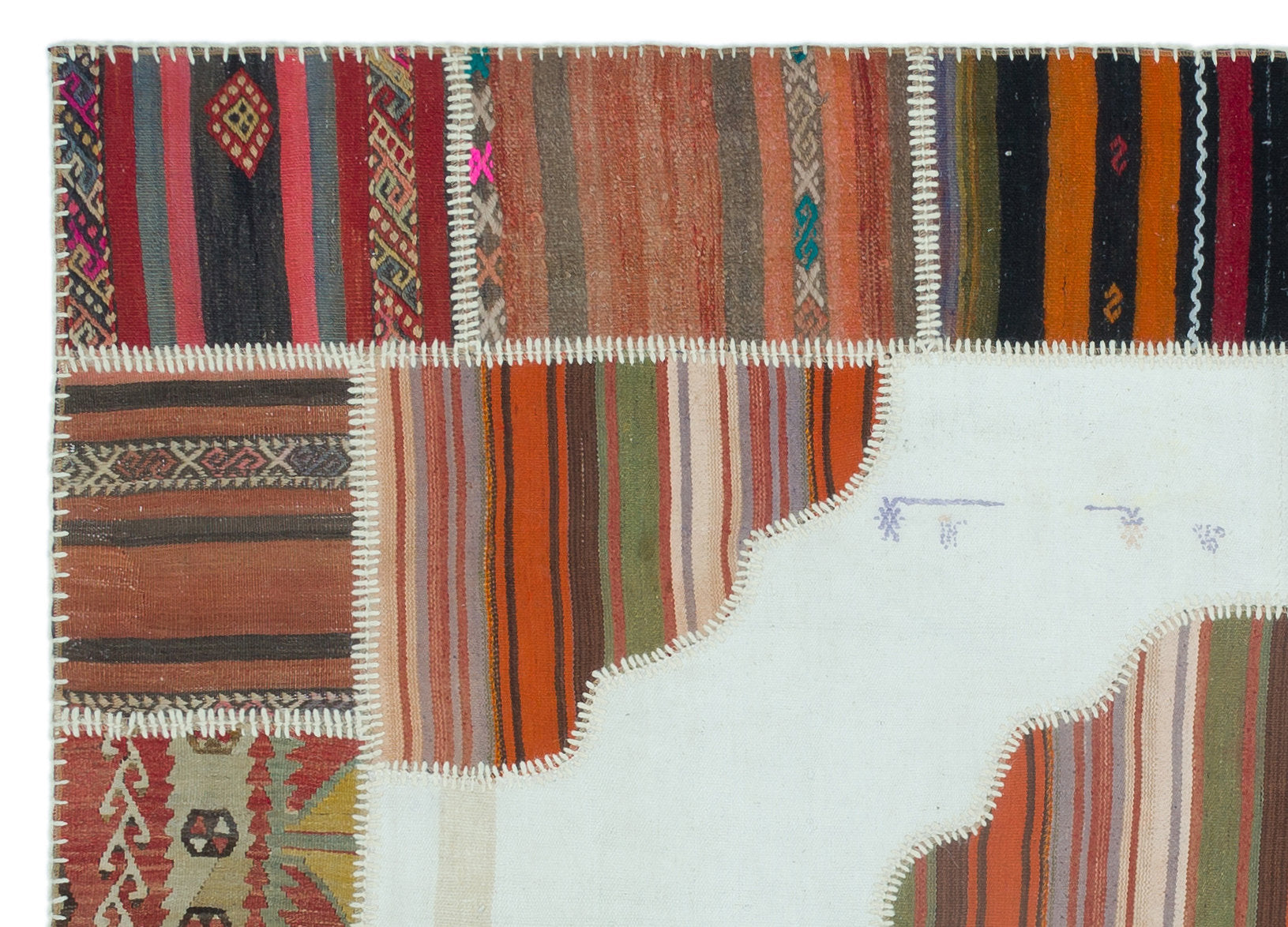 Teselya Beige Vintage Wool Handmade Area Rug 5'3" x 7'4"