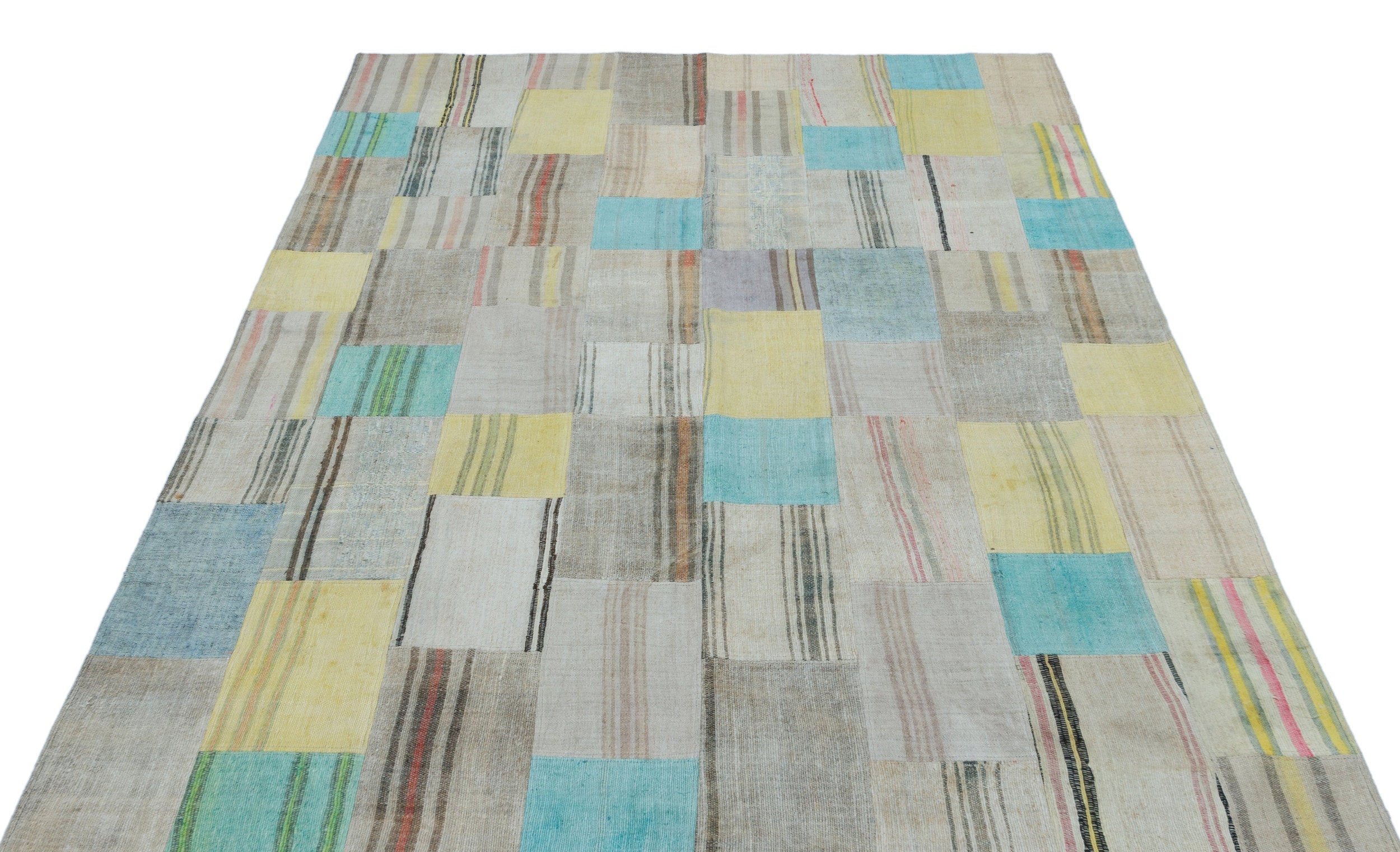 Teselya 25331 Multy Striped Wool Handmade Area Rug 5'3" x 7'5"